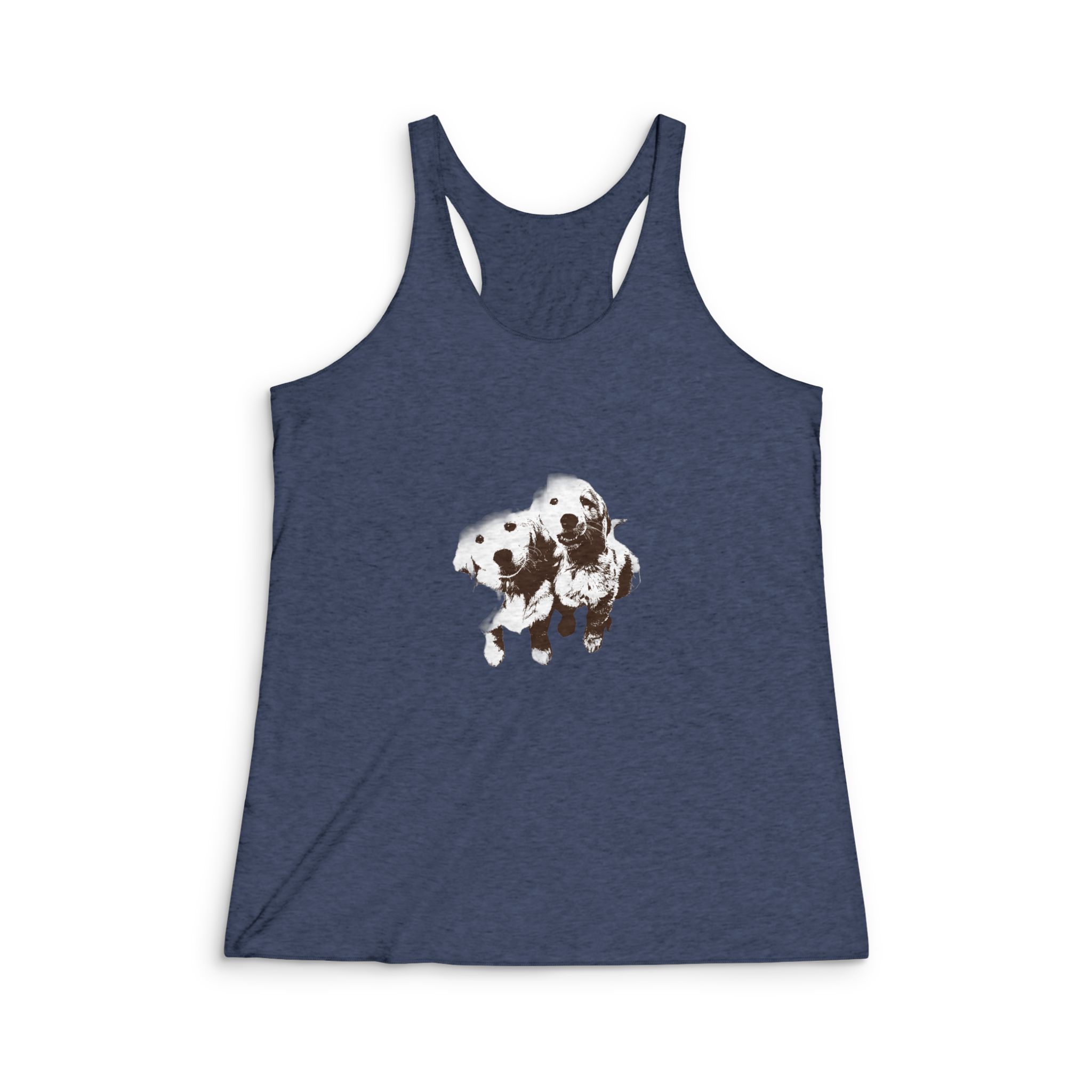 Dog Vintage Animal S and Isolated 02 Womens Tri Blend Racerback Tank - Image 3