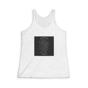 Haunted Wolf Was Stabbed With Text Illustration Womens Tri Blend Racerback Tank