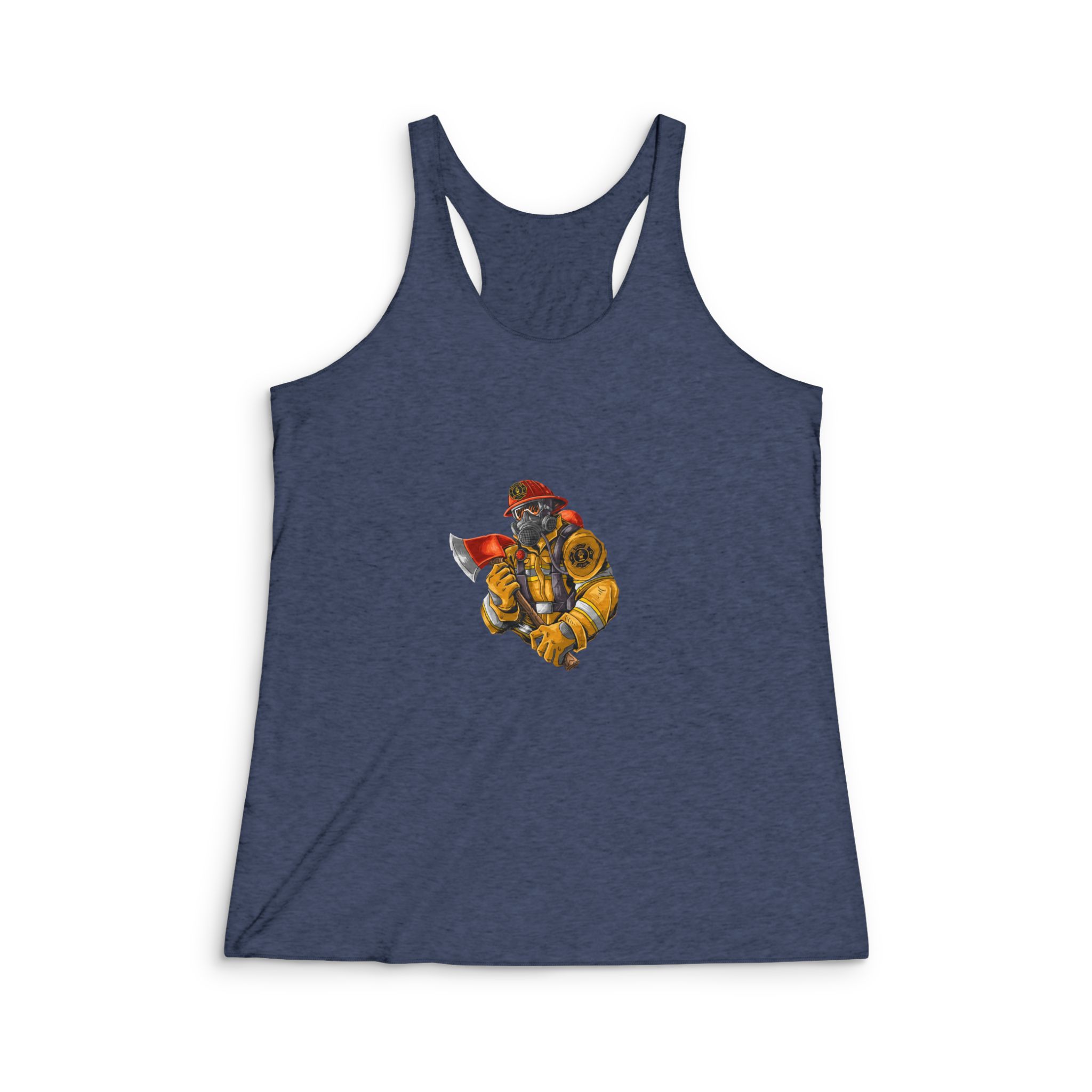 Firefighter Womens Tri Blend Racerback Tank - Image 3