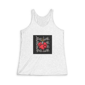 Heart Pierced By Sword Urban Streetwear T Shirt Design Womens Tri Blend Racerback Tank