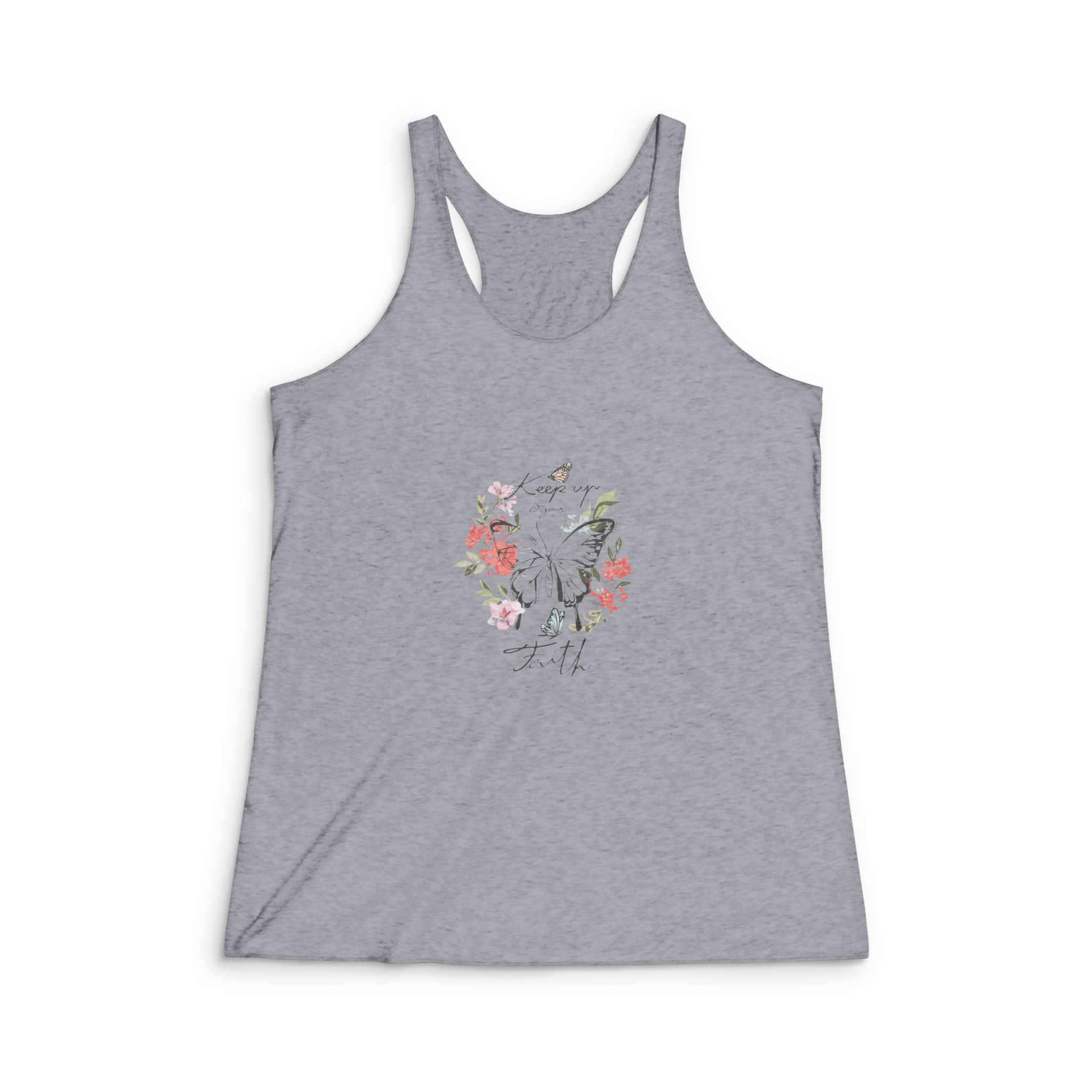 Keep Up Your Faith Womens Tri Blend Racerback Tank - Image 4