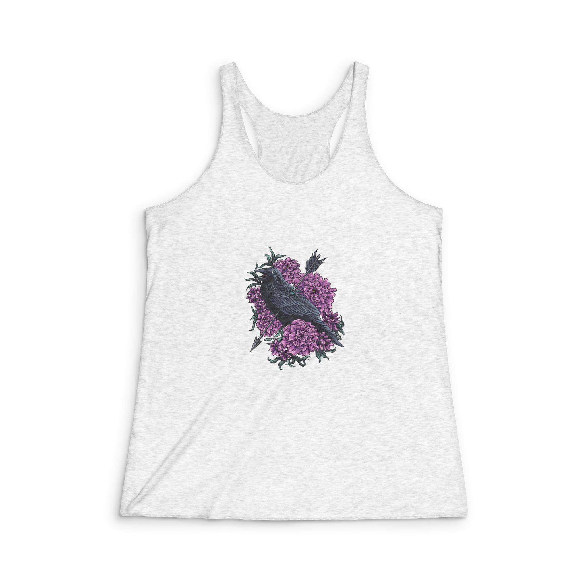 Grace Raven Illustration Womens Tri Blend Racerback Tank