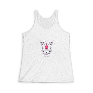 Hipster Plant Skulls With Campfire Illustration T Shirt Sticker Apparel Merchandise Womens Tri Blend Racerback Tank