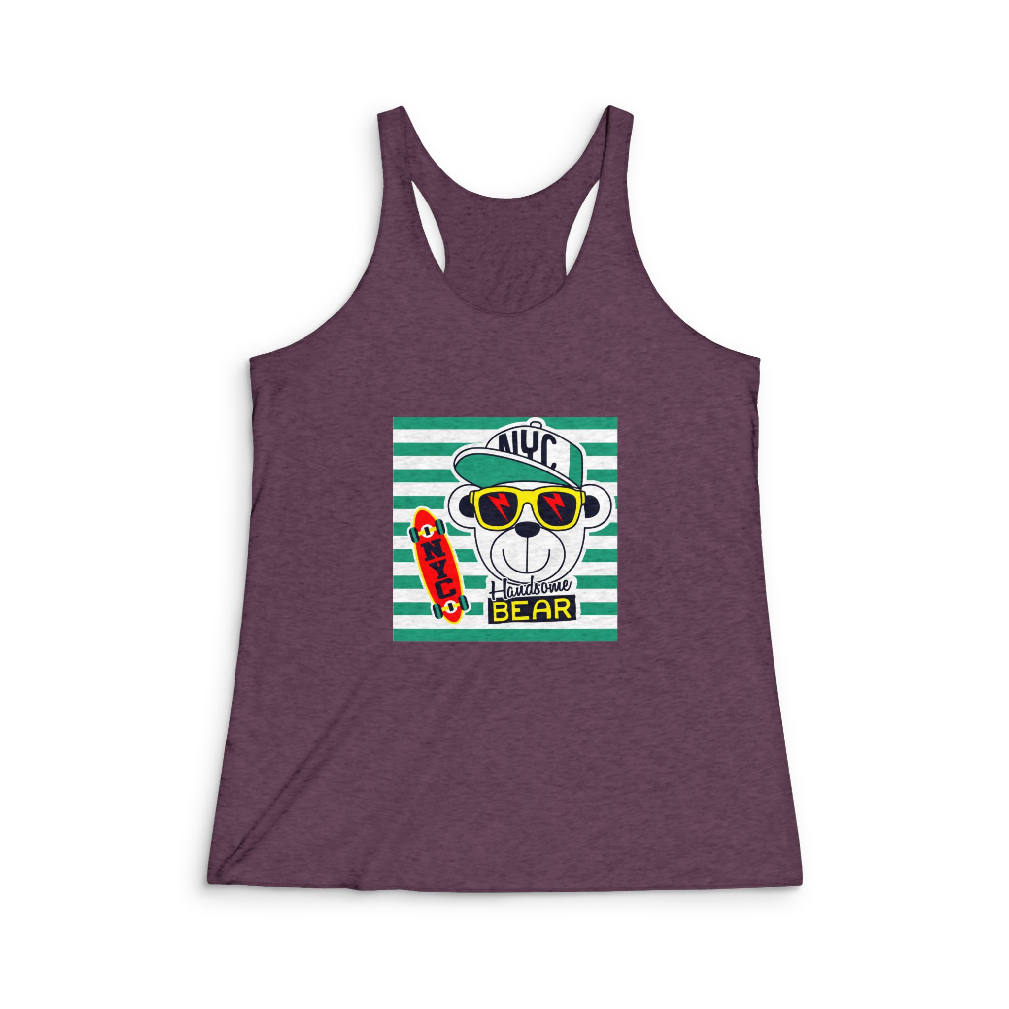 Handsome Bear Womens Tri Blend Racerback Tank - Image 5