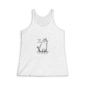 J'habite Chez Mon Chat Copia 2 Womens Tri Blend Racerback Tank