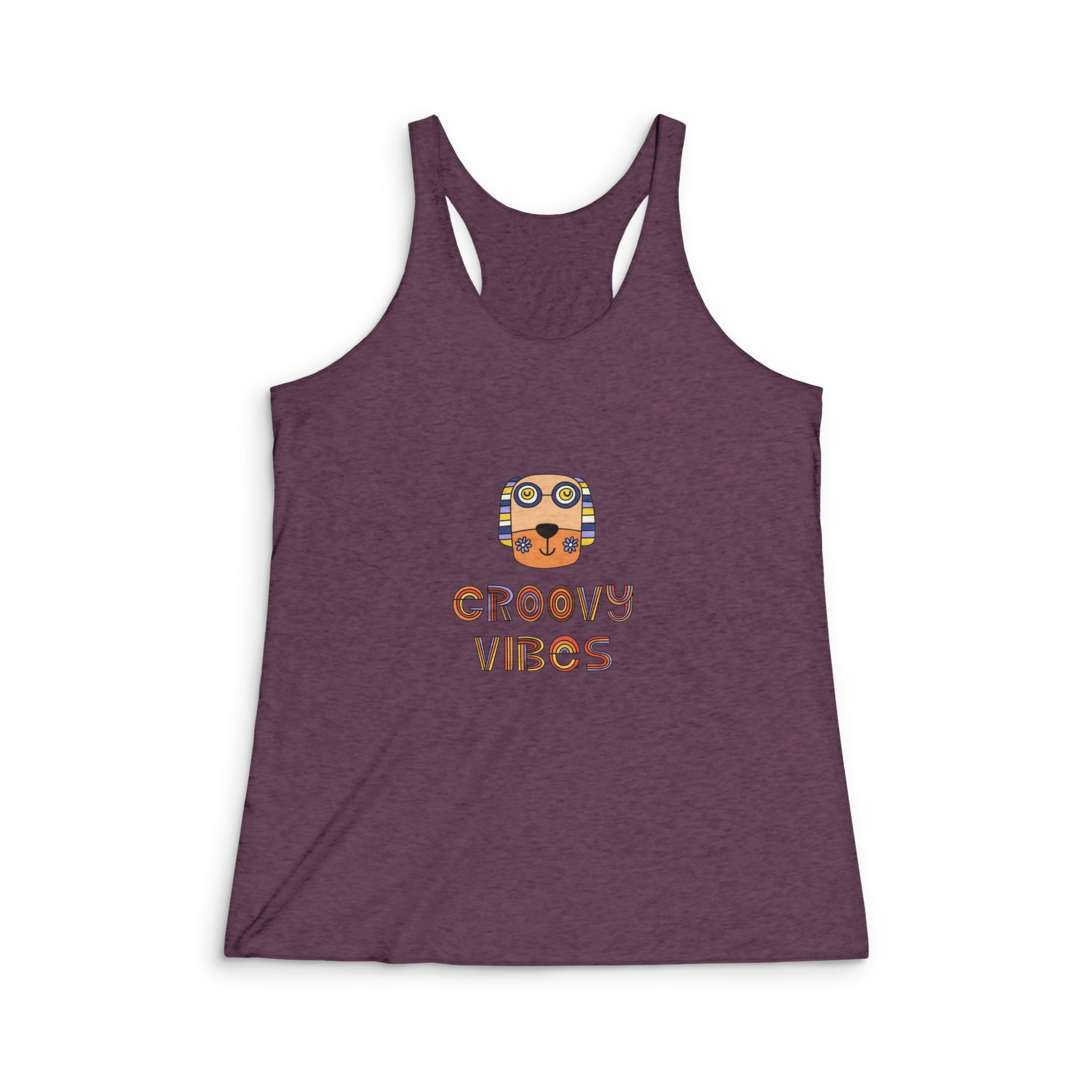 Groovy Vibes Womens Tri Blend Racerback Tank - Image 5