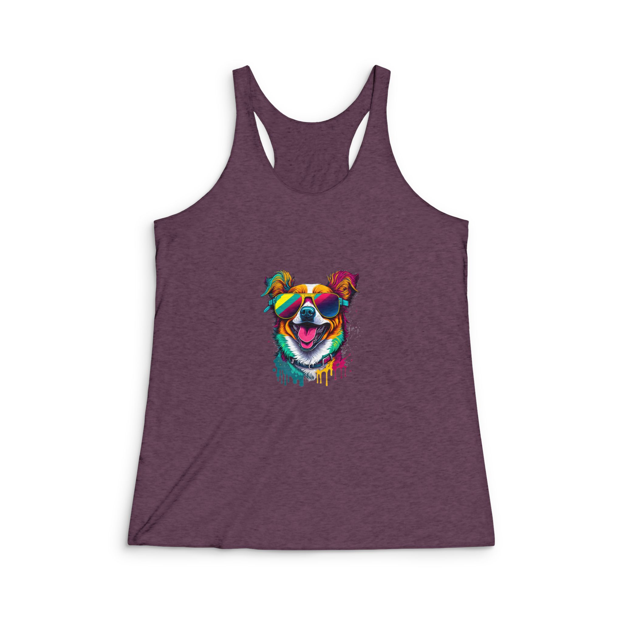 Happy Dog Womens Tri Blend Racerback Tank - Image 5