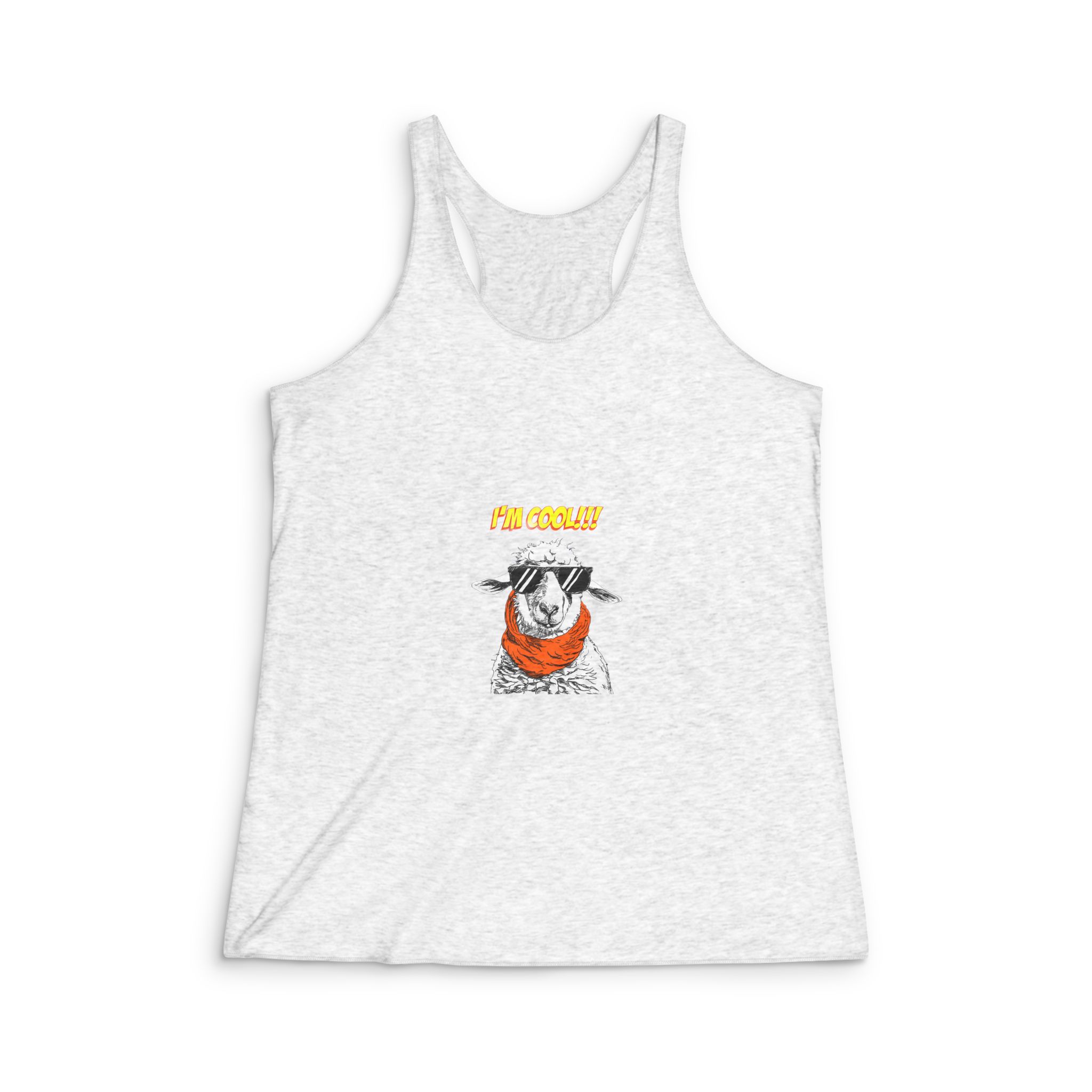 I M Cool Sheep Abstarct Cartoon Womens Tri Blend Racerback Tank