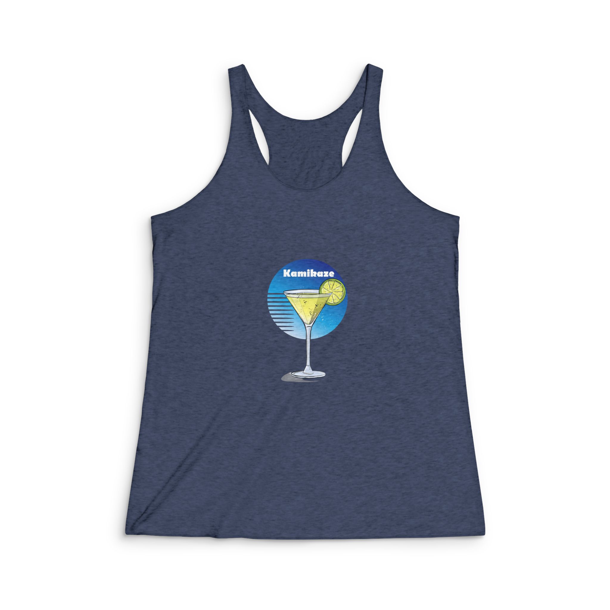 Hand Drawn Illustration Cocktail(2) Womens Tri Blend Racerback Tank - Image 3