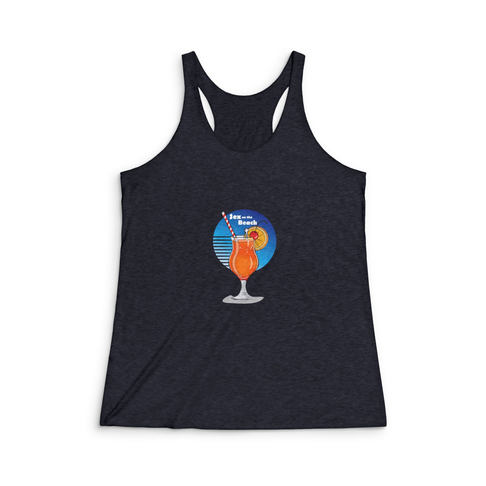 Hand Drawn Illustration Cocktail(3) Womens Tri Blend Racerback Tank - Image 2