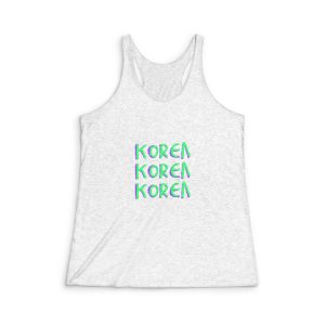 Korea Quote Text Logo Graffiti Lettering Illustration Illustration T Shirt Womens Tri Blend Racerback Tank