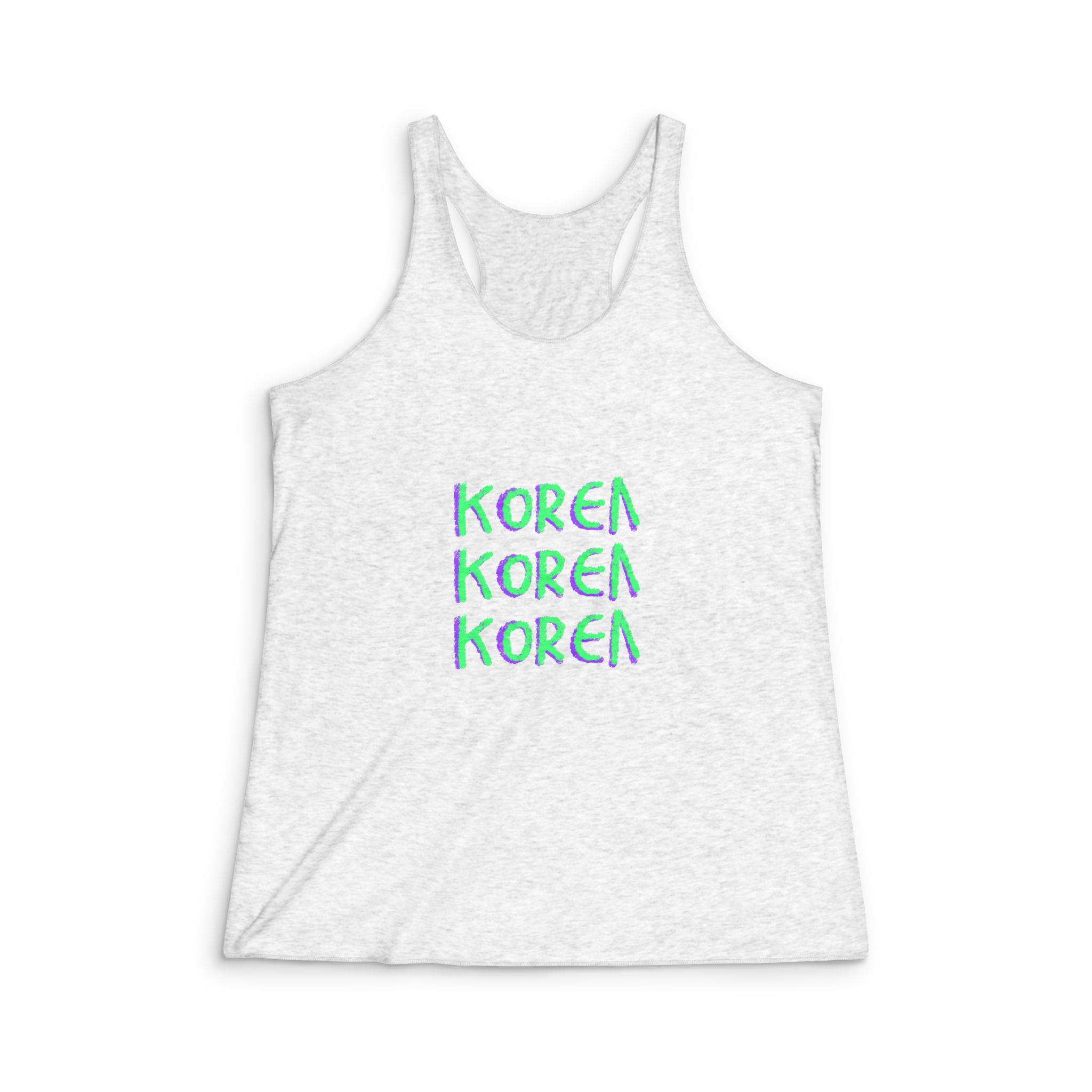 Korea Quote Text Logo Graffiti Lettering Illustration Illustration T Shirt Womens Tri Blend Racerback Tank