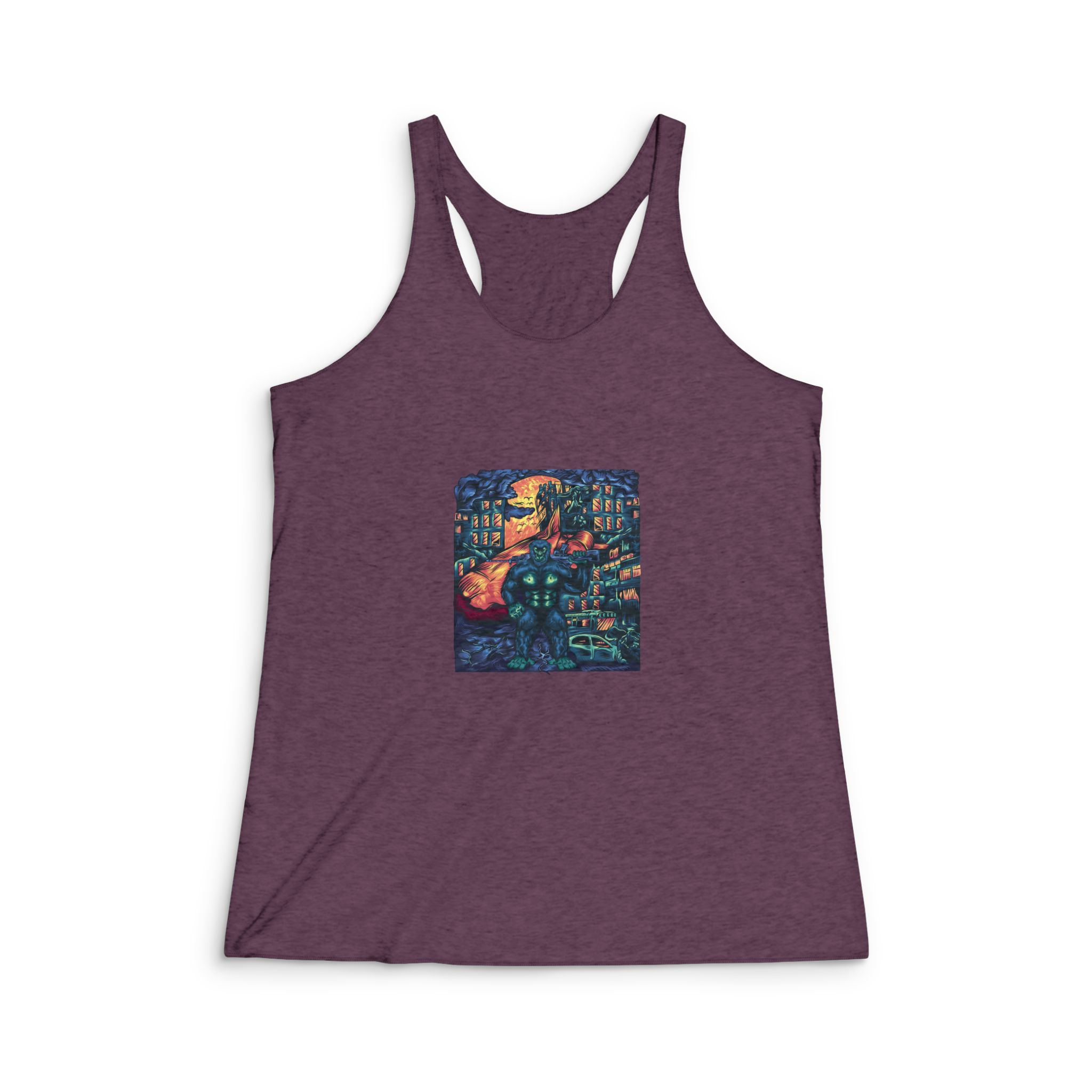 King Kong Poster Logo Womens Tri Blend Racerback Tank - Image 5