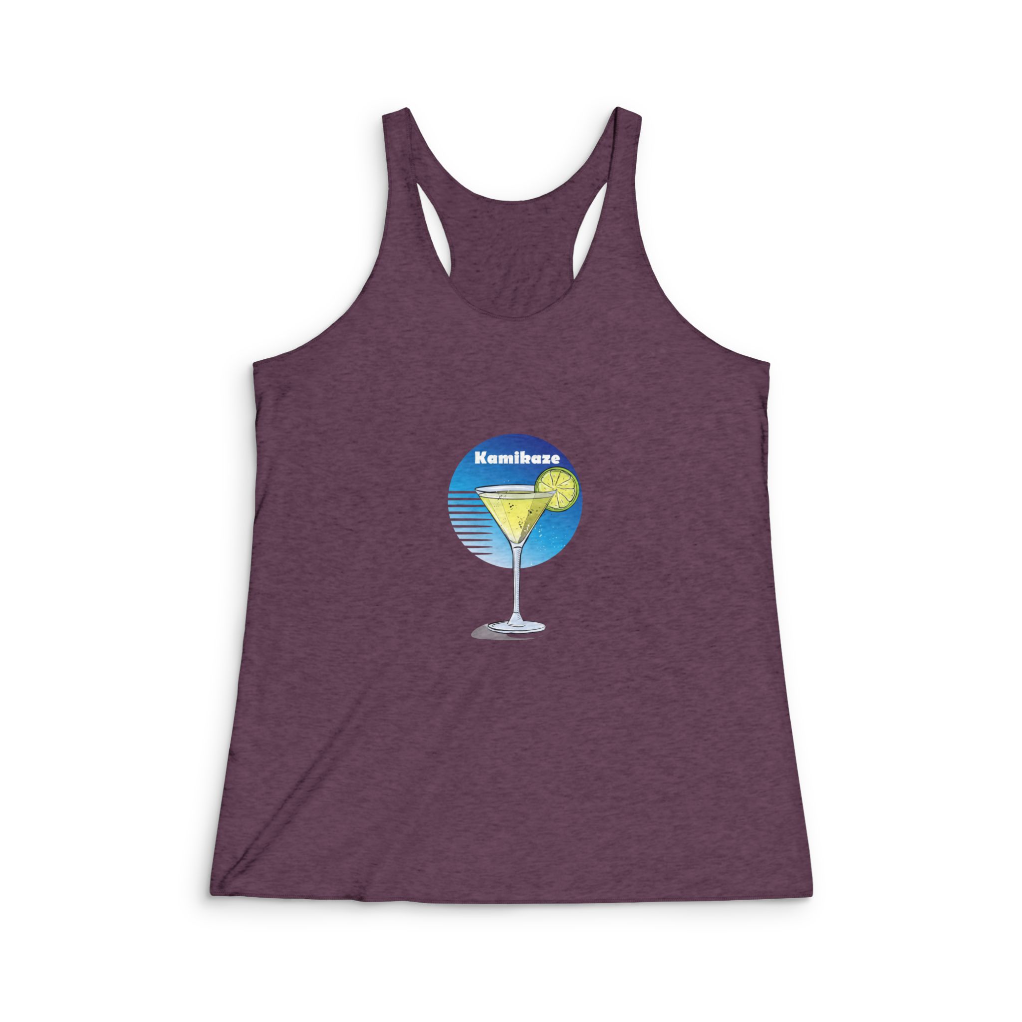 Hand Drawn Illustration Cocktail(2) Womens Tri Blend Racerback Tank - Image 5