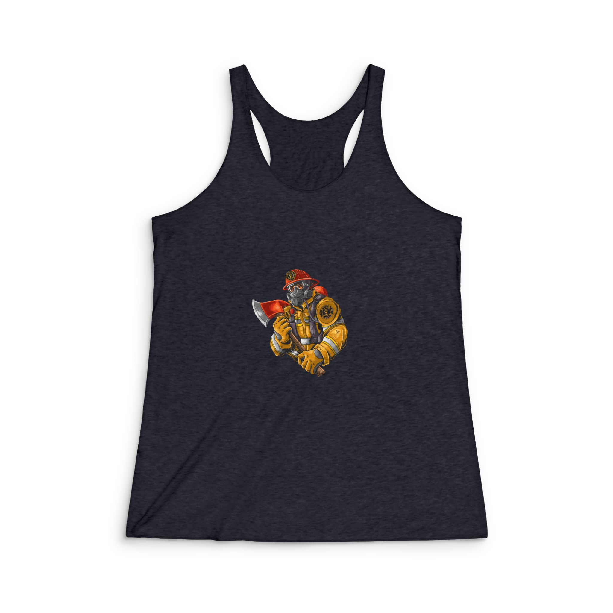 Firefighter Womens Tri Blend Racerback Tank - Image 2