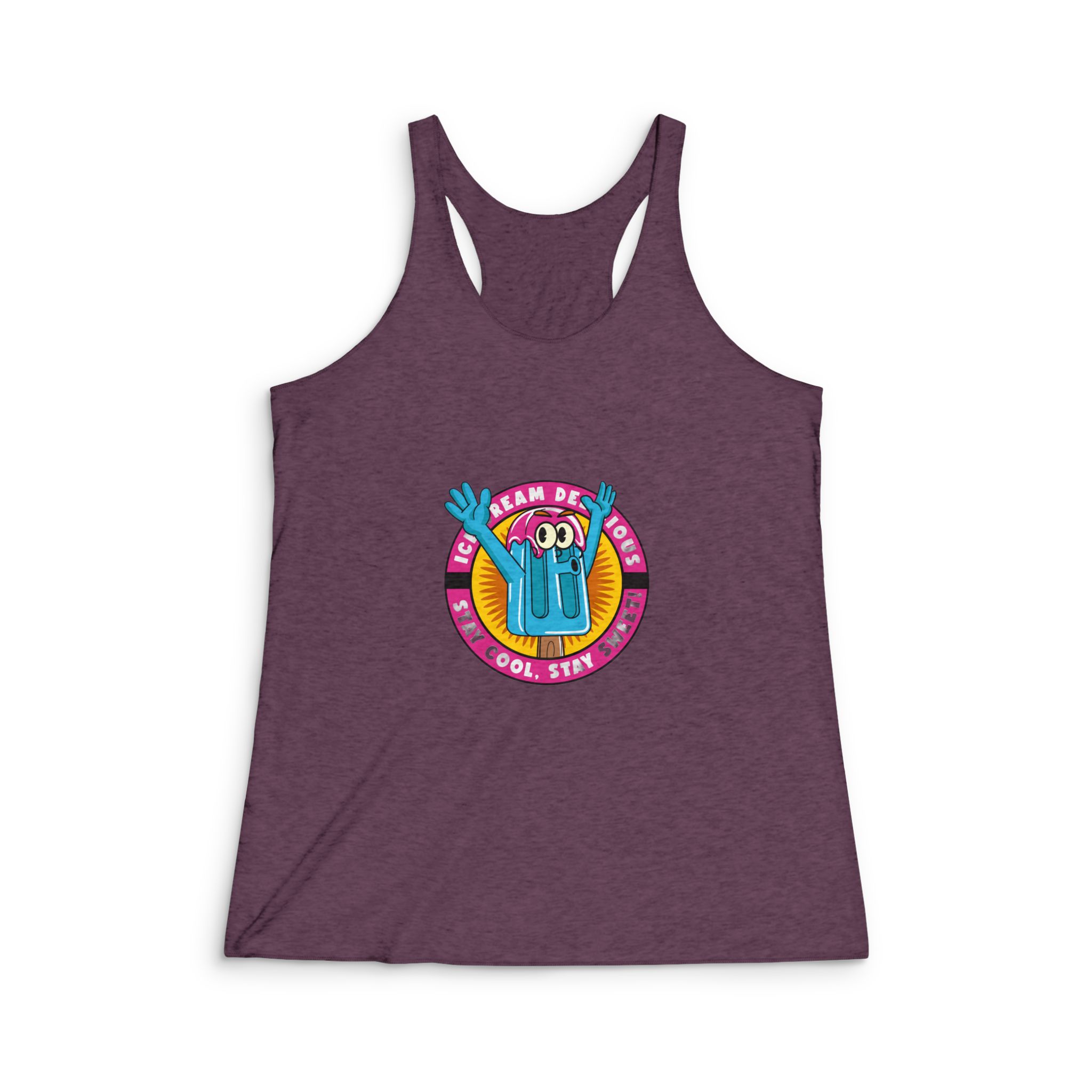 Ice Cream Delicious Womens Tri Blend Racerback Tank - Image 5