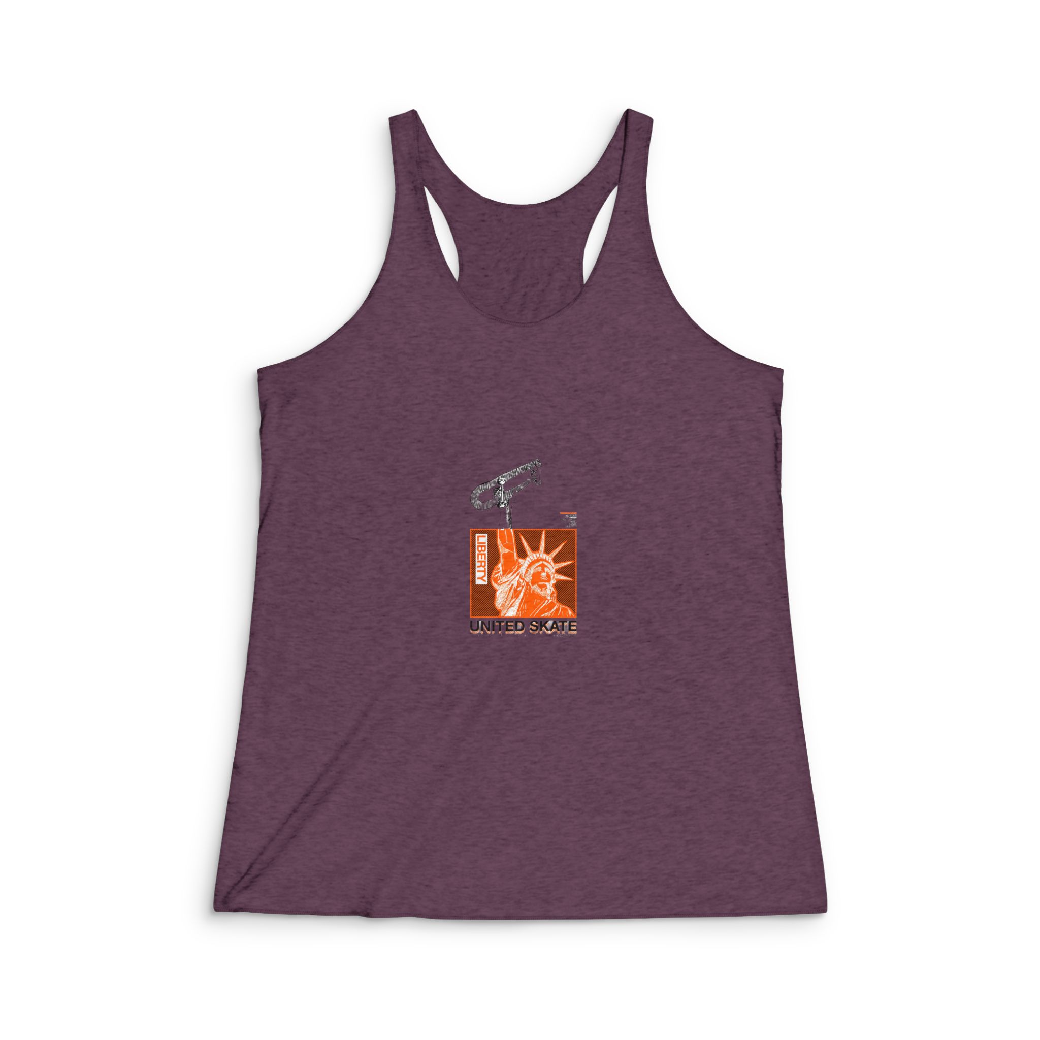 Liberty United Skate Street Vintage Womens Tri Blend Racerback Tank - Image 5