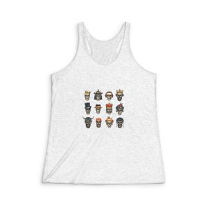 Colored Skulls Flat Badge Set Womens Tri Blend Racerback Tank