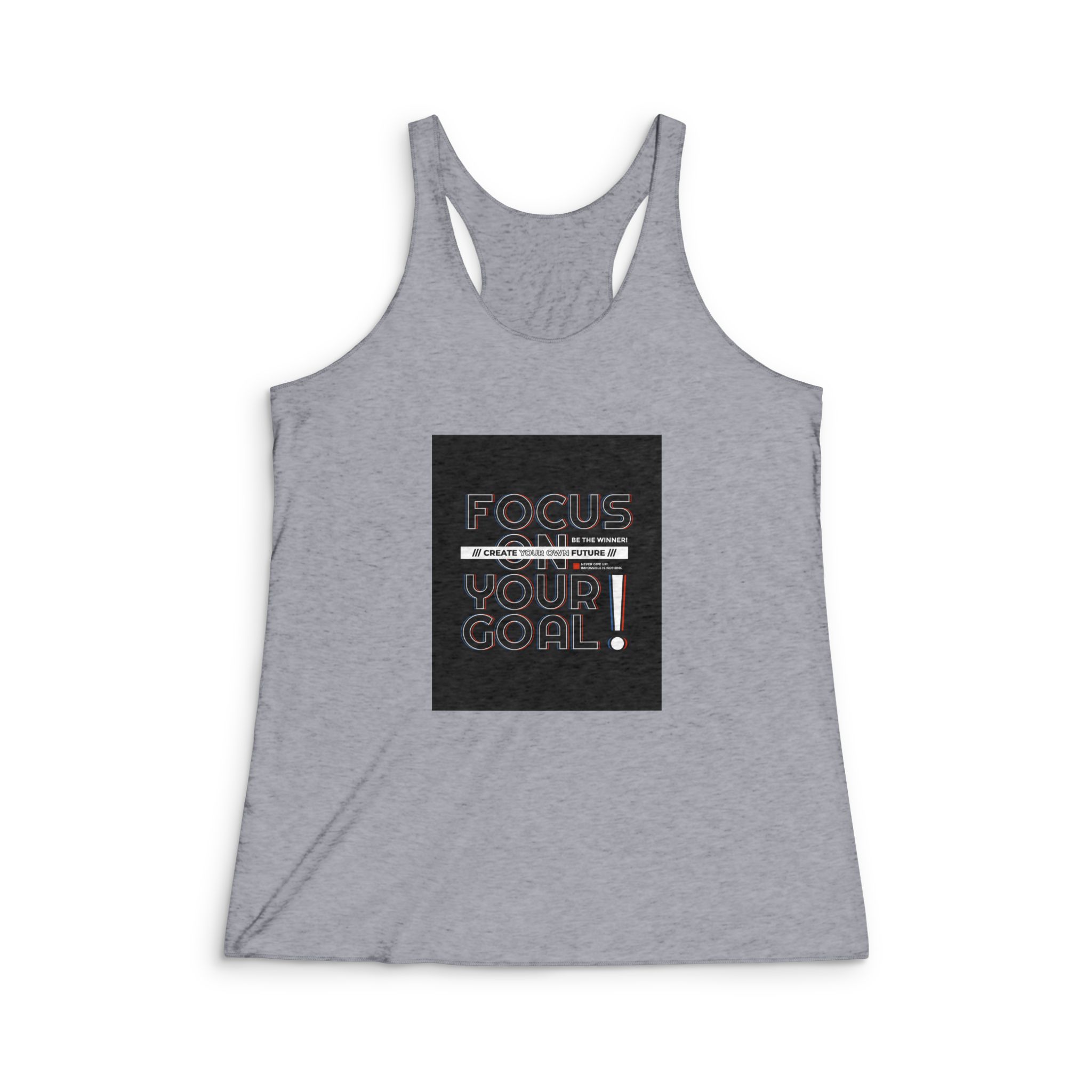 Focus On Your Goal Womens Tri Blend Racerback Tank - Image 4