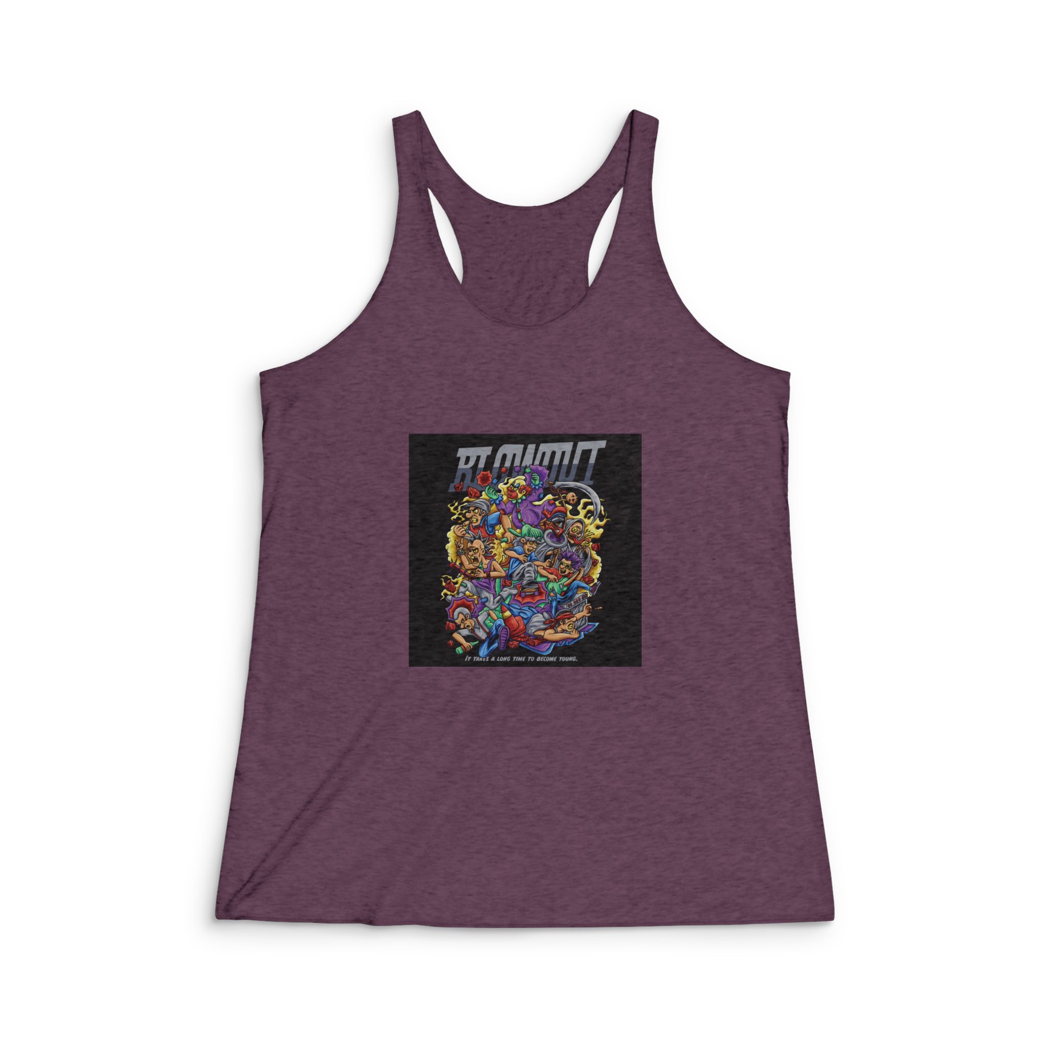Hc Run With Text Illustration Womens Tri Blend Racerback Tank - Image 5