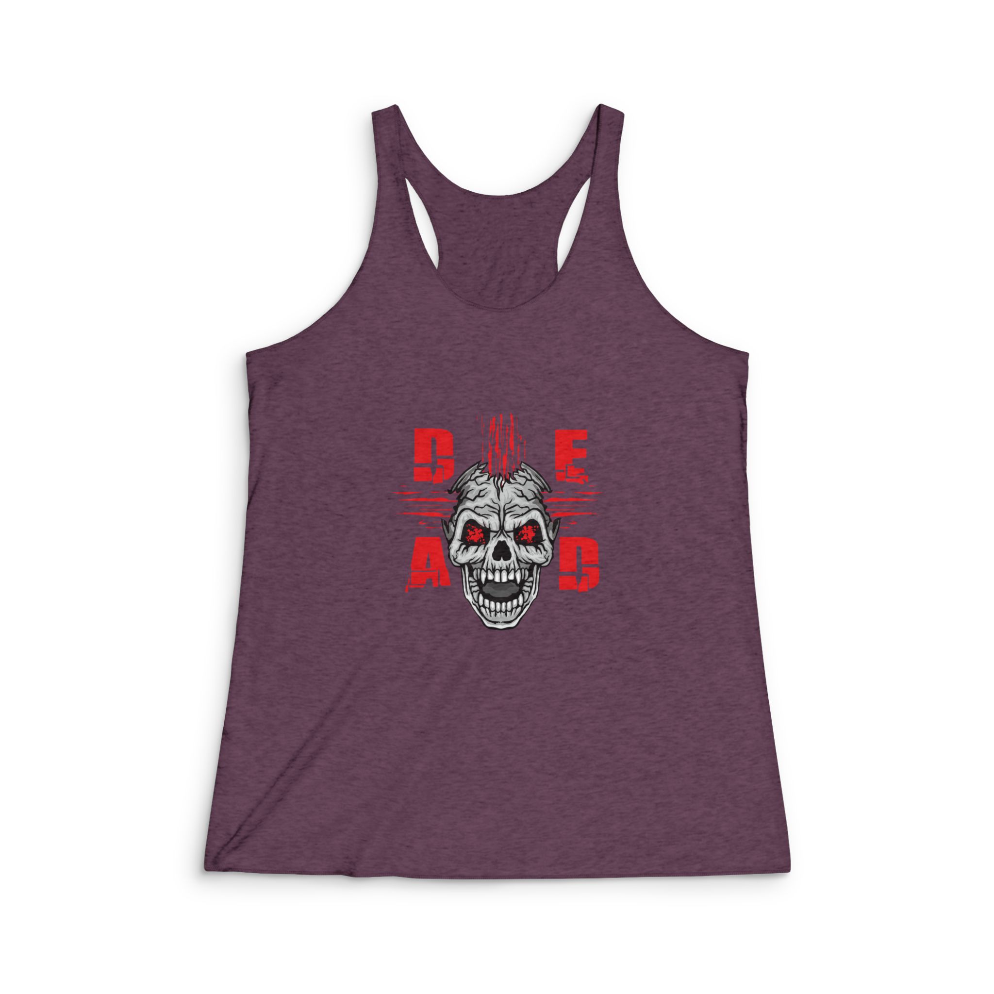 Gothic Sign With Skull Grunge Vintage Design T Shirts (48) Womens Tri Blend Racerback Tank - Image 5