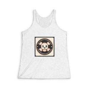 Hand Drawn Skull Cartoon Illustration Womens Tri Blend Racerback Tank