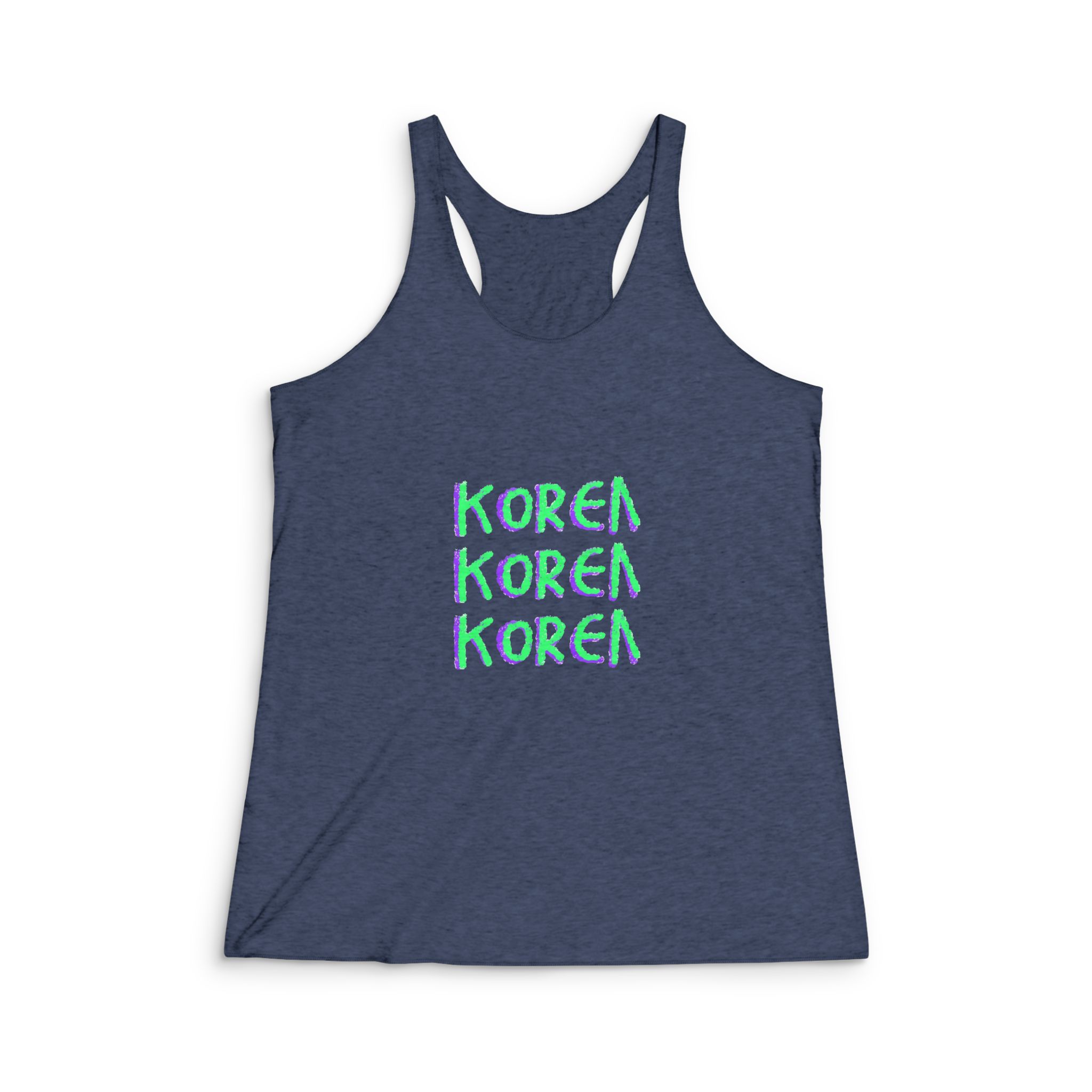 Korea Quote Text Logo Graffiti Lettering Illustration Illustration T Shirt Womens Tri Blend Racerback Tank - Image 3