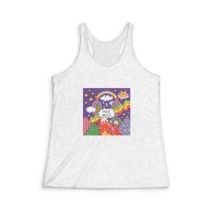 Hand Drawn Indie Music Illustration(1) Womens Tri Blend Racerback Tank
