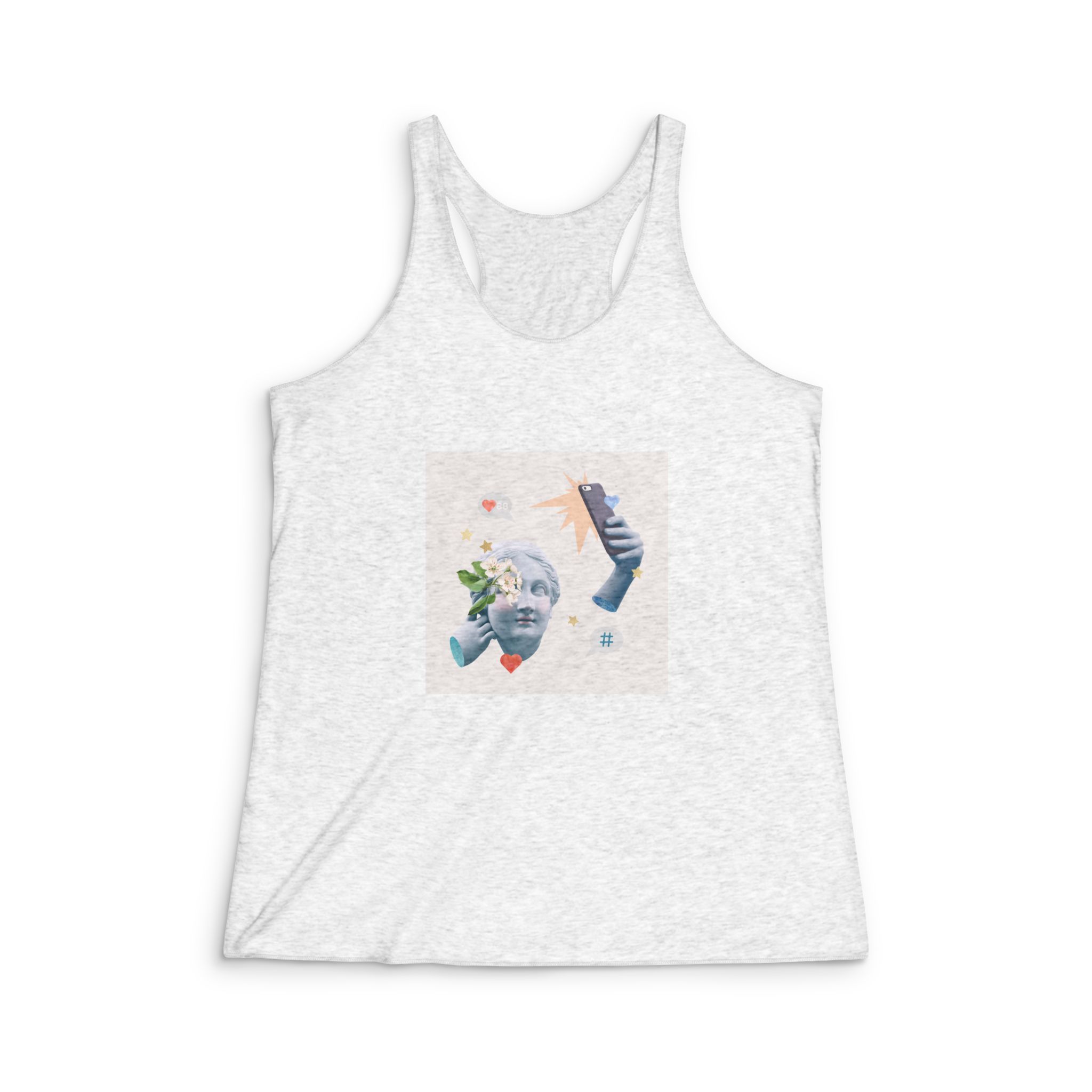 Creative Social Media Blogger Greek Statue Media Mix Post Womens Tri Blend Racerback Tank
