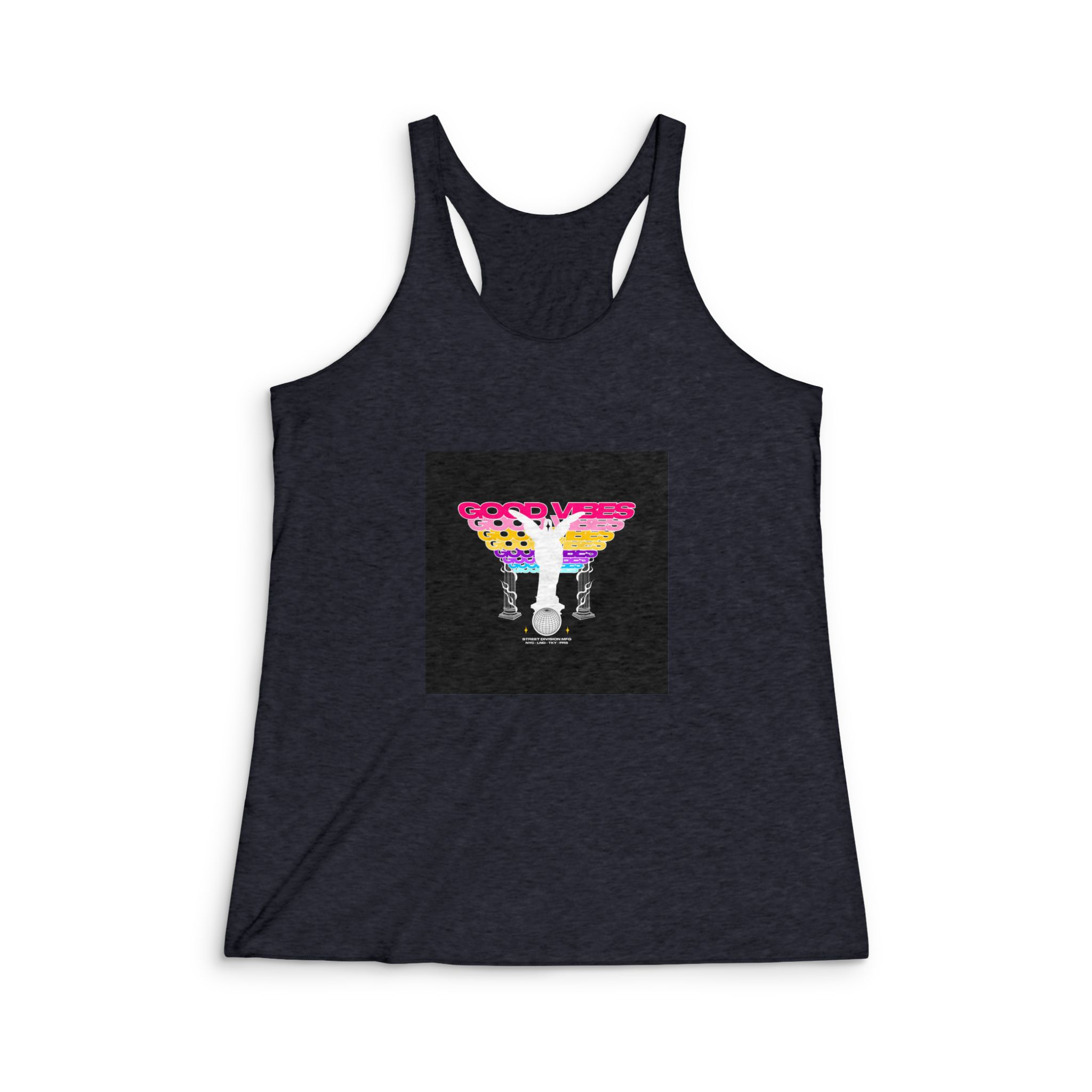 Good Vibes Street Division Vintage Fashion Womens Tri Blend Racerback Tank - Image 2