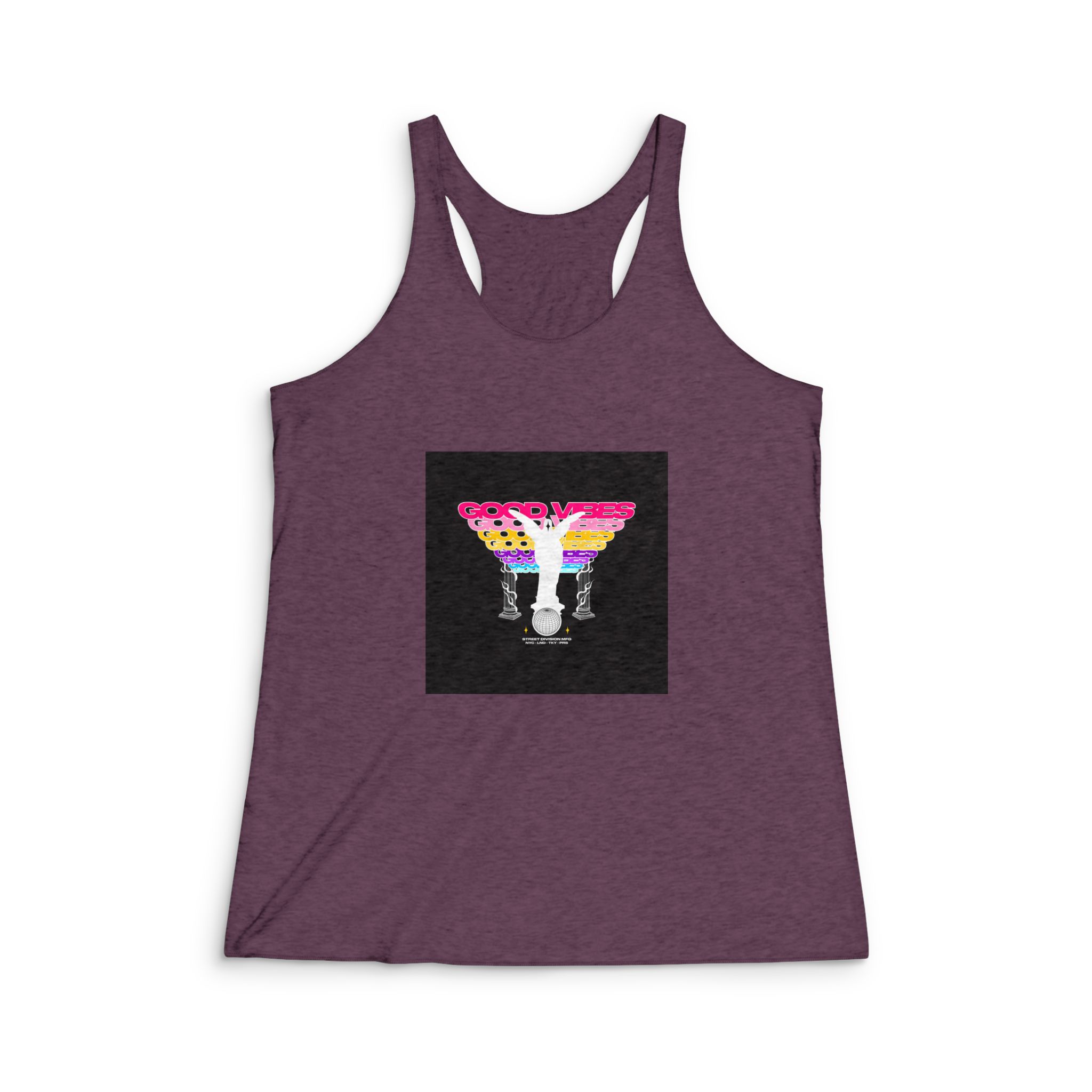 Good Vibes Street Division Vintage Fashion Womens Tri Blend Racerback Tank - Image 5