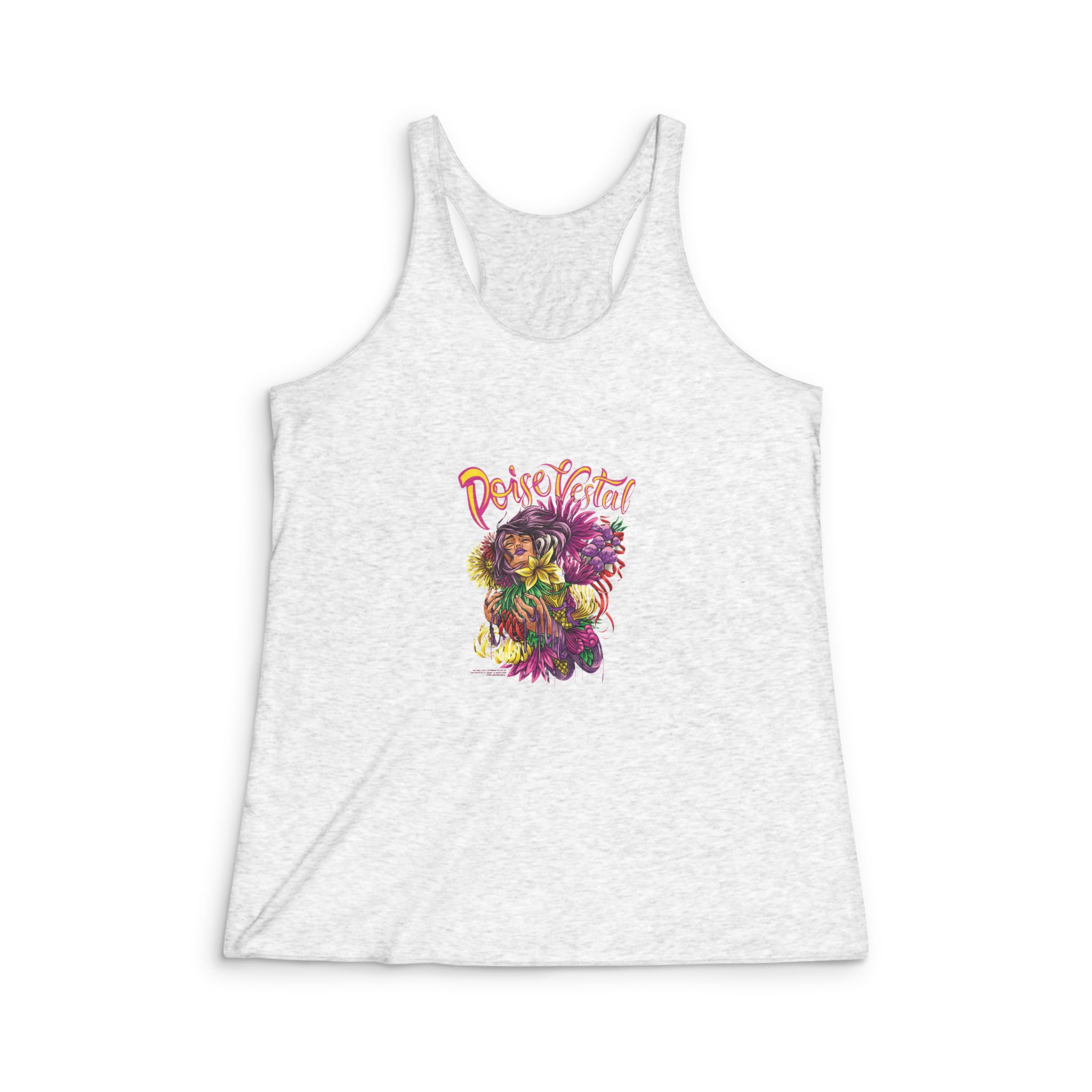 Grace With Text Illustration Womens Tri Blend Racerback Tank