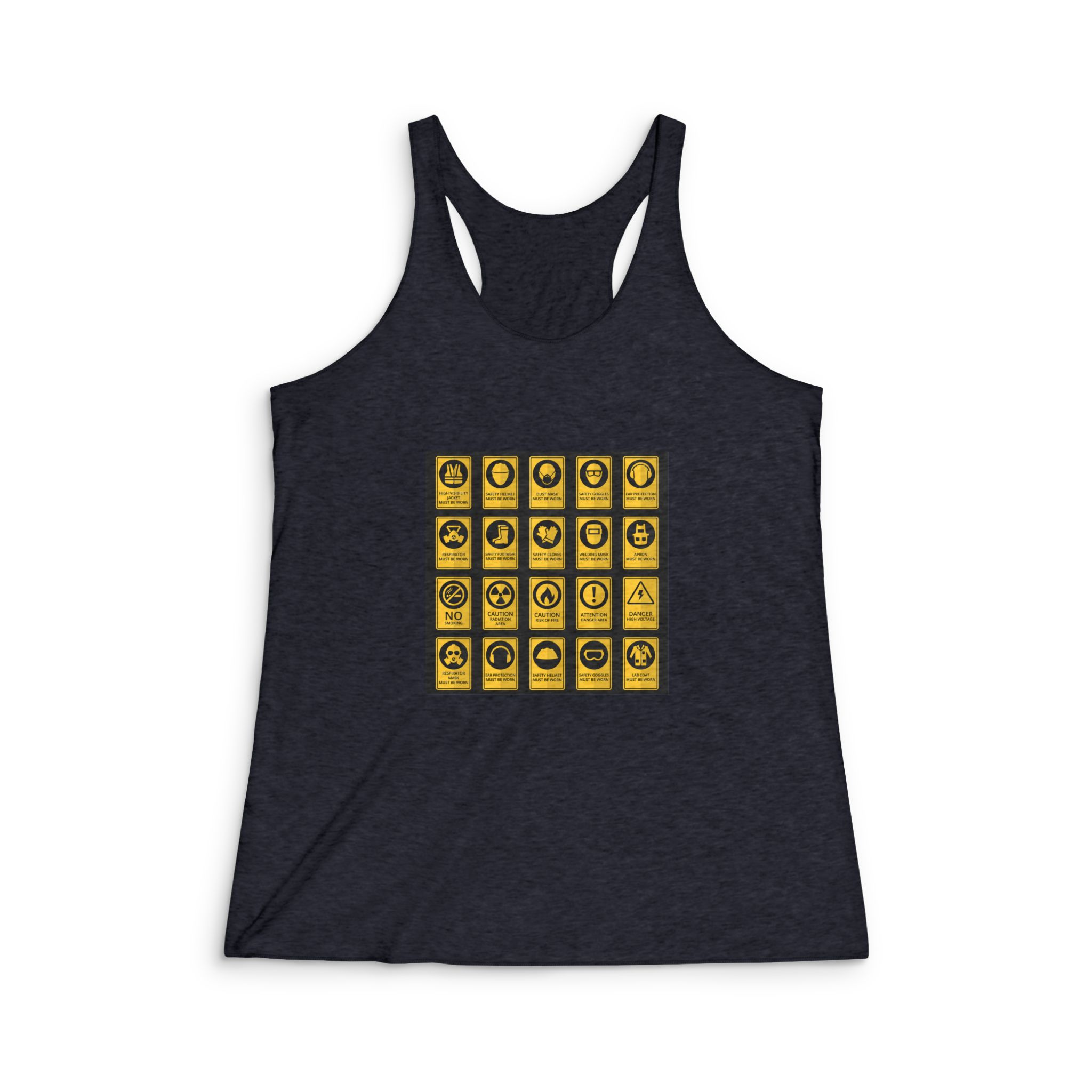 Health Safety Signs Safety Equipment Must Be Worn Womens Tri Blend Racerback Tank - Image 2