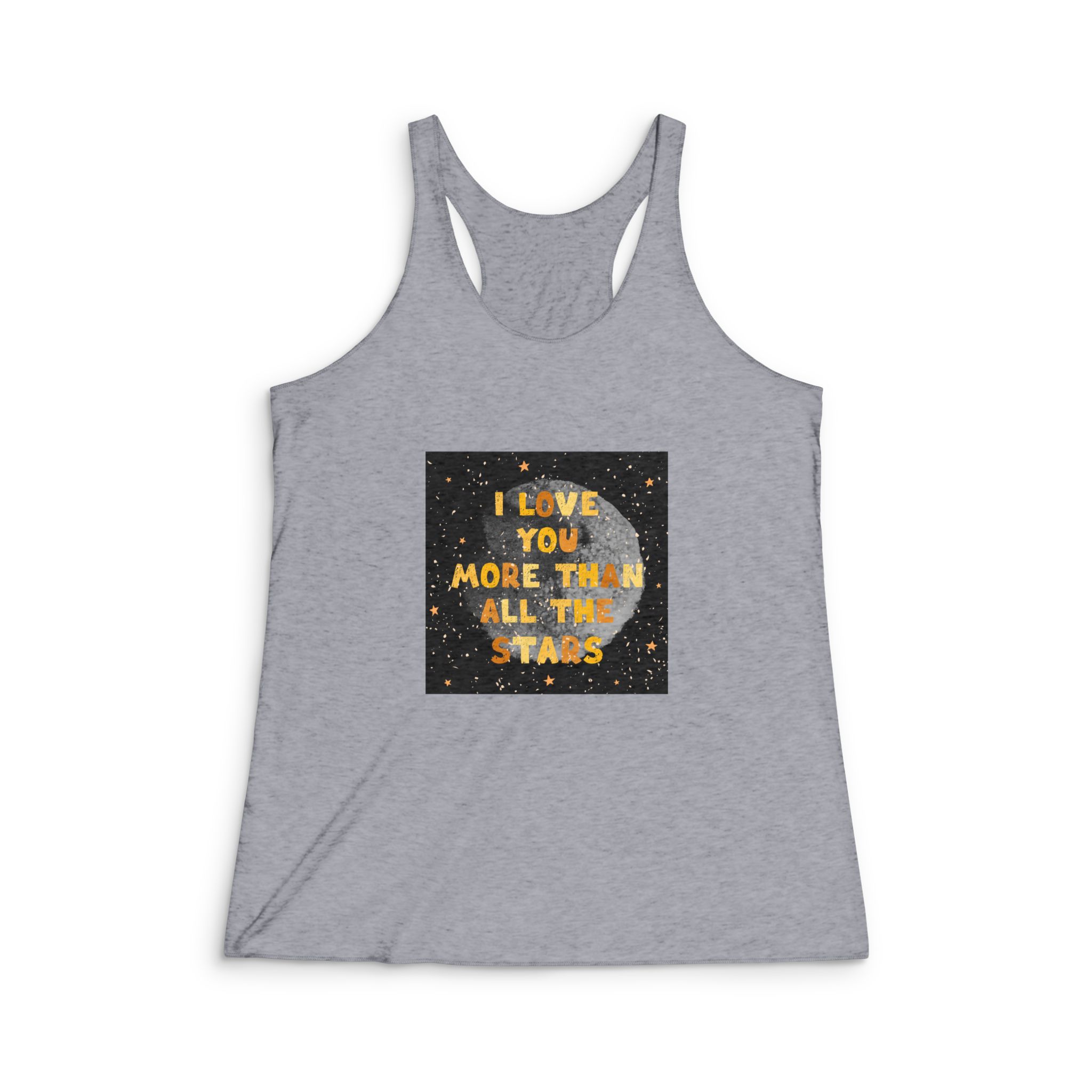 Lettering Love You 11 Womens Tri Blend Racerback Tank - Image 4