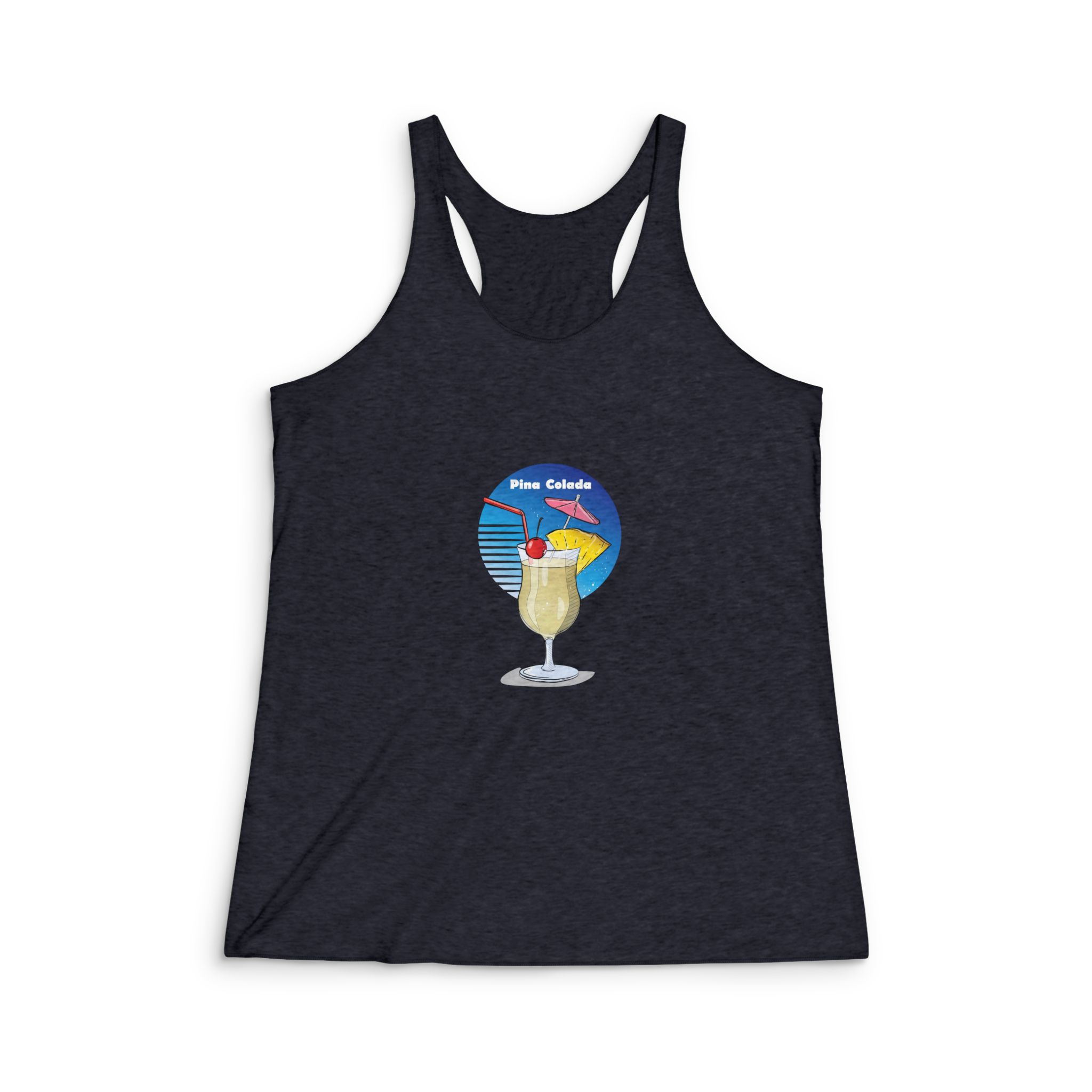 Hand Drawn Illustration Cocktail(1) Womens Tri Blend Racerback Tank - Image 2