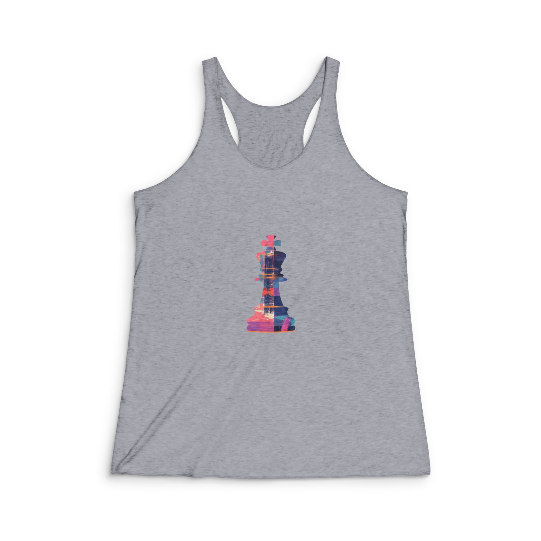 Colorful Abstract Chess King 171551 Womens Tri Blend Racerback Tank - Image 4