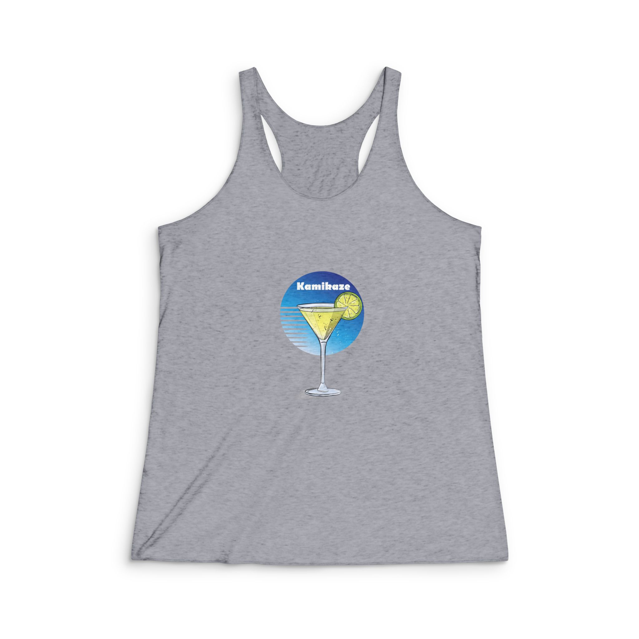 Hand Drawn Illustration Cocktail(2) Womens Tri Blend Racerback Tank - Image 4