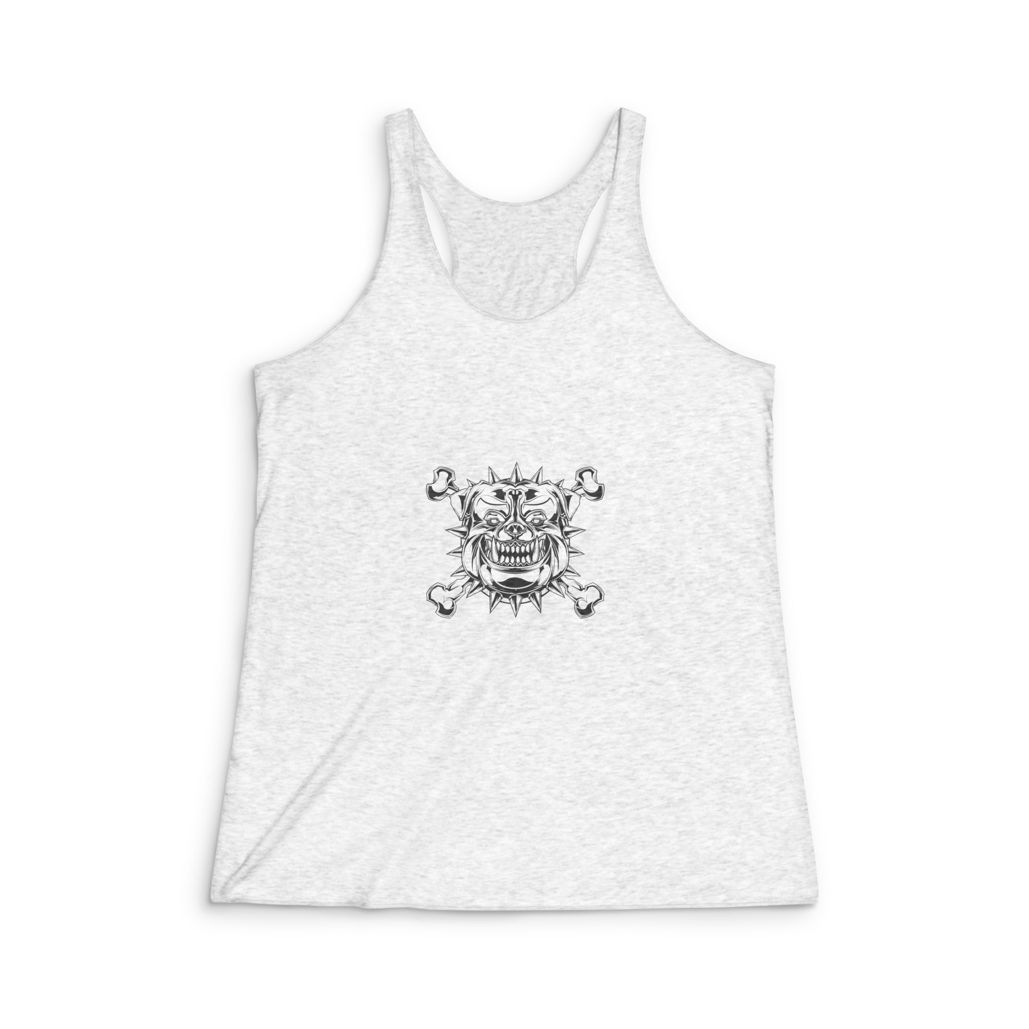 Isolated Emblem With Illustration Pitbull Head Womens Tri Blend Racerback Tank
