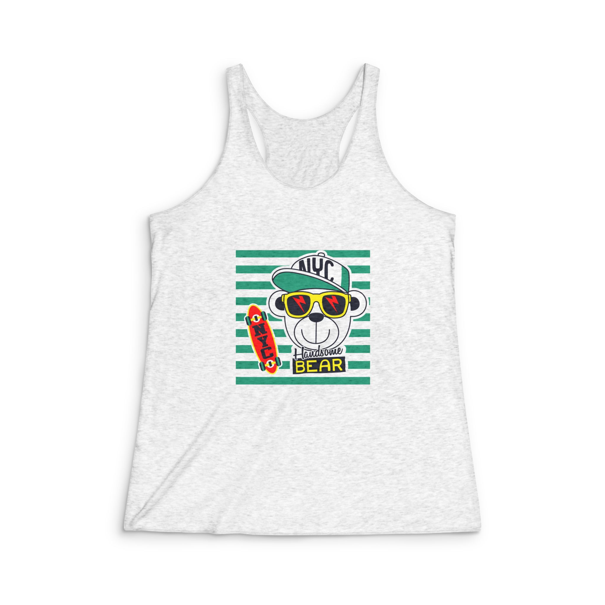 Handsome Bear Womens Tri Blend Racerback Tank