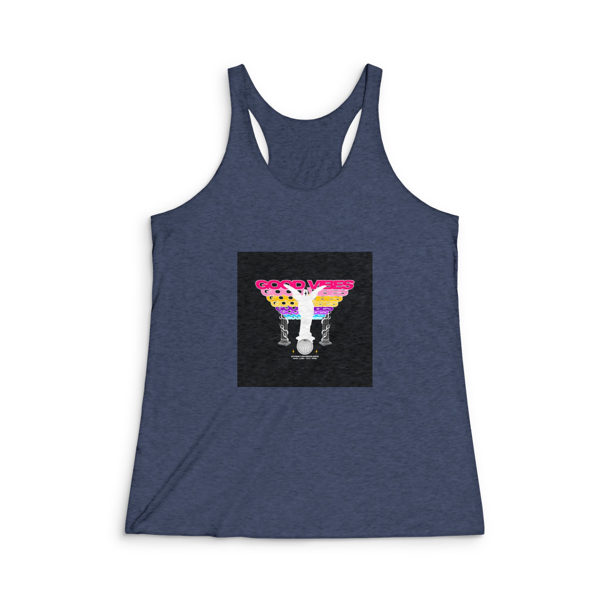 Good Vibes Street Division Vintage Fashion Womens Tri Blend Racerback Tank - Image 3