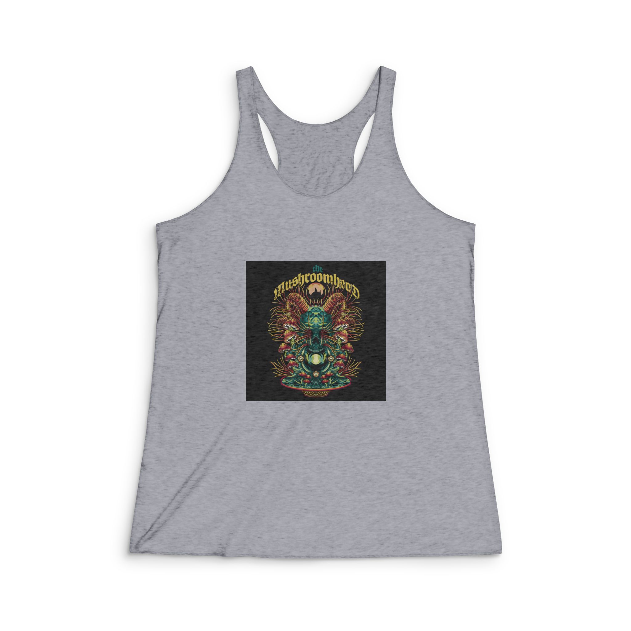 Demon Shroom With Text Illustration Womens Tri Blend Racerback Tank - Image 4