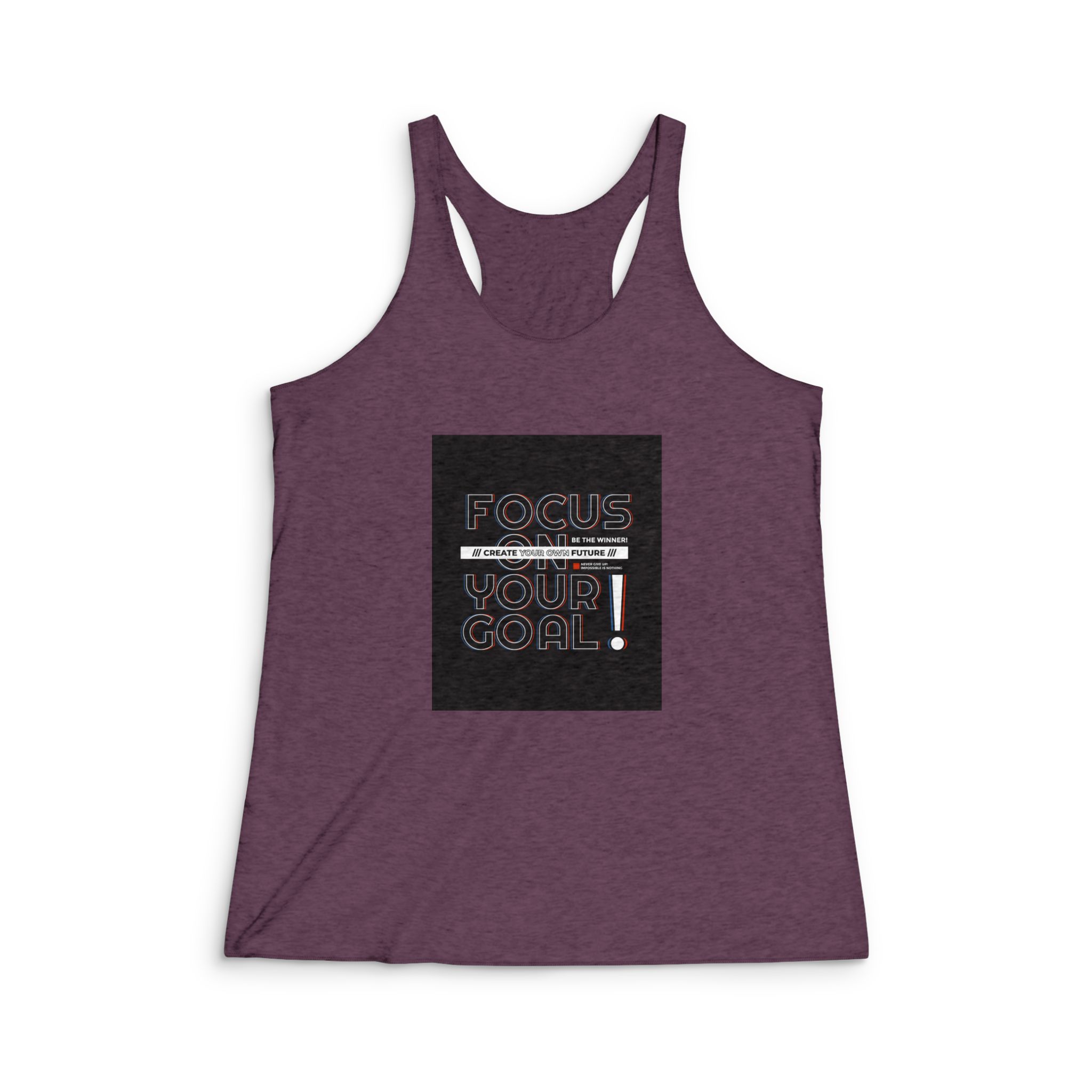 Focus On Your Goal Womens Tri Blend Racerback Tank - Image 5