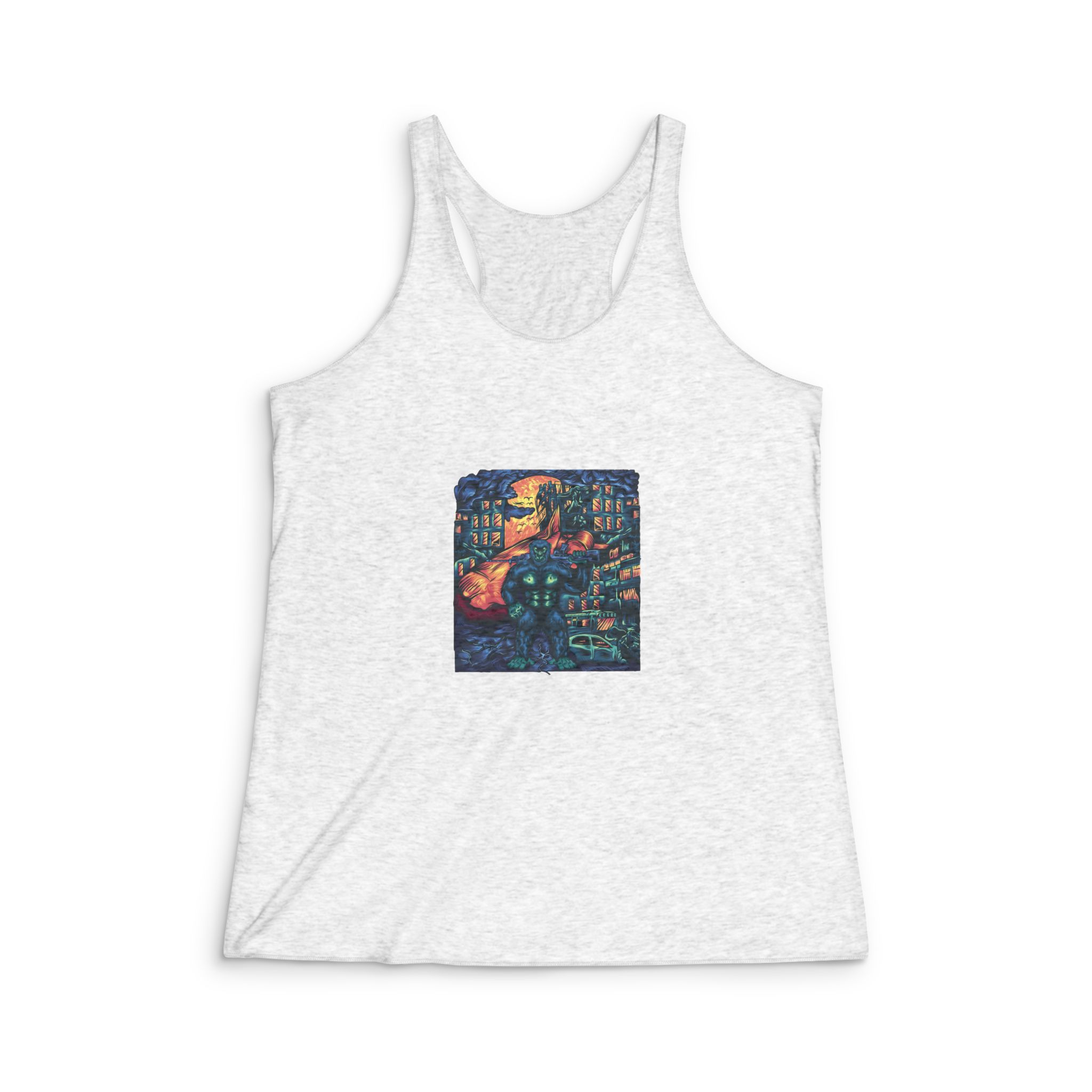 King Kong Poster Logo Womens Tri Blend Racerback Tank