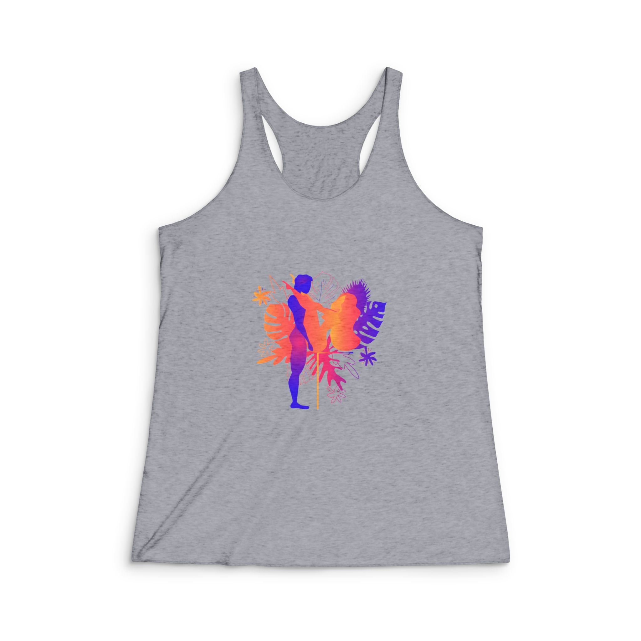 Kama Sutra Man Woman Have Sex Art Love Sexual Position Erotic V Womens Tri Blend Racerback Tank - Image 4