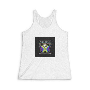 Dream Butterfly Simple Vintage Fashion Womens Tri Blend Racerback Tank