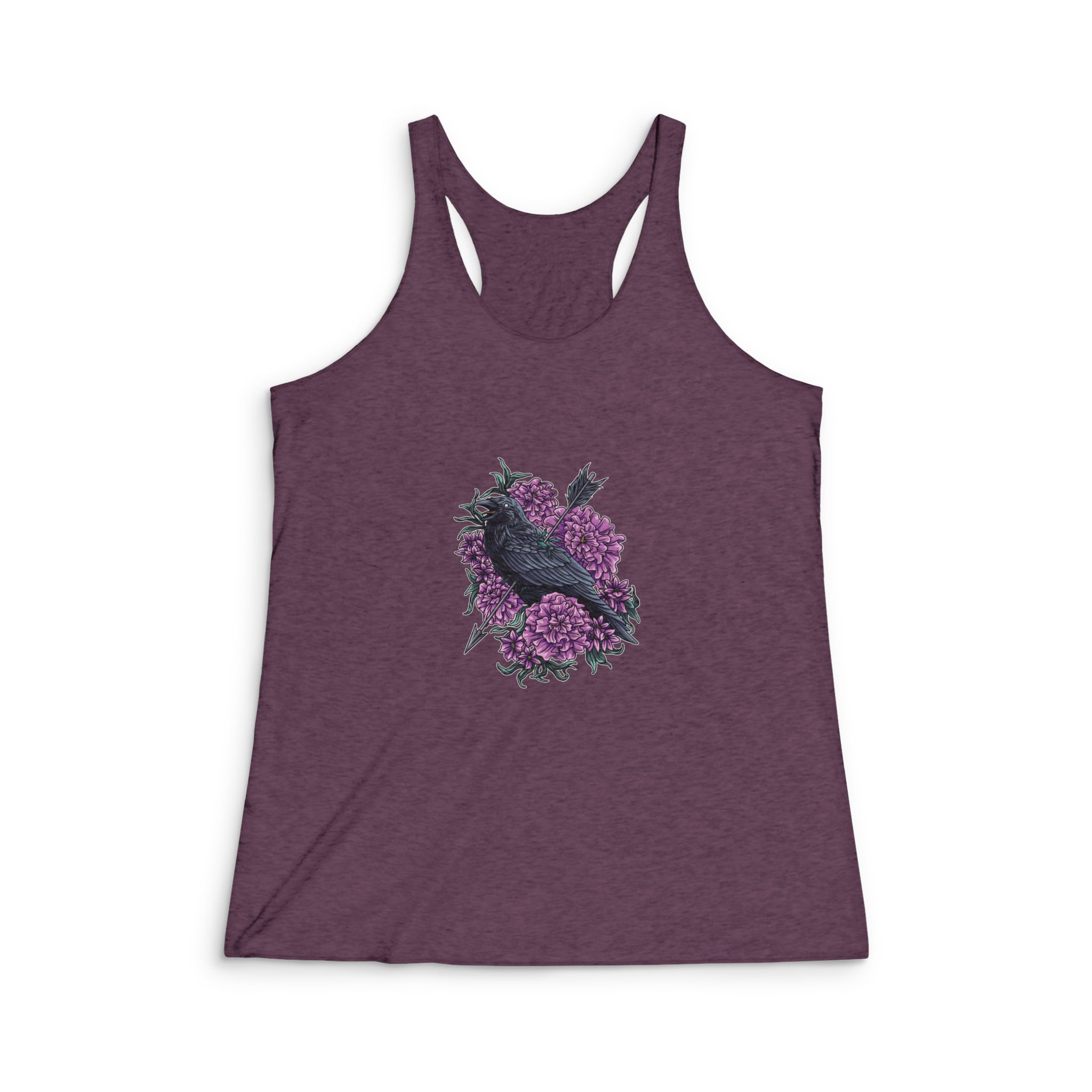 Grace Raven Illustration Womens Tri Blend Racerback Tank - Image 5