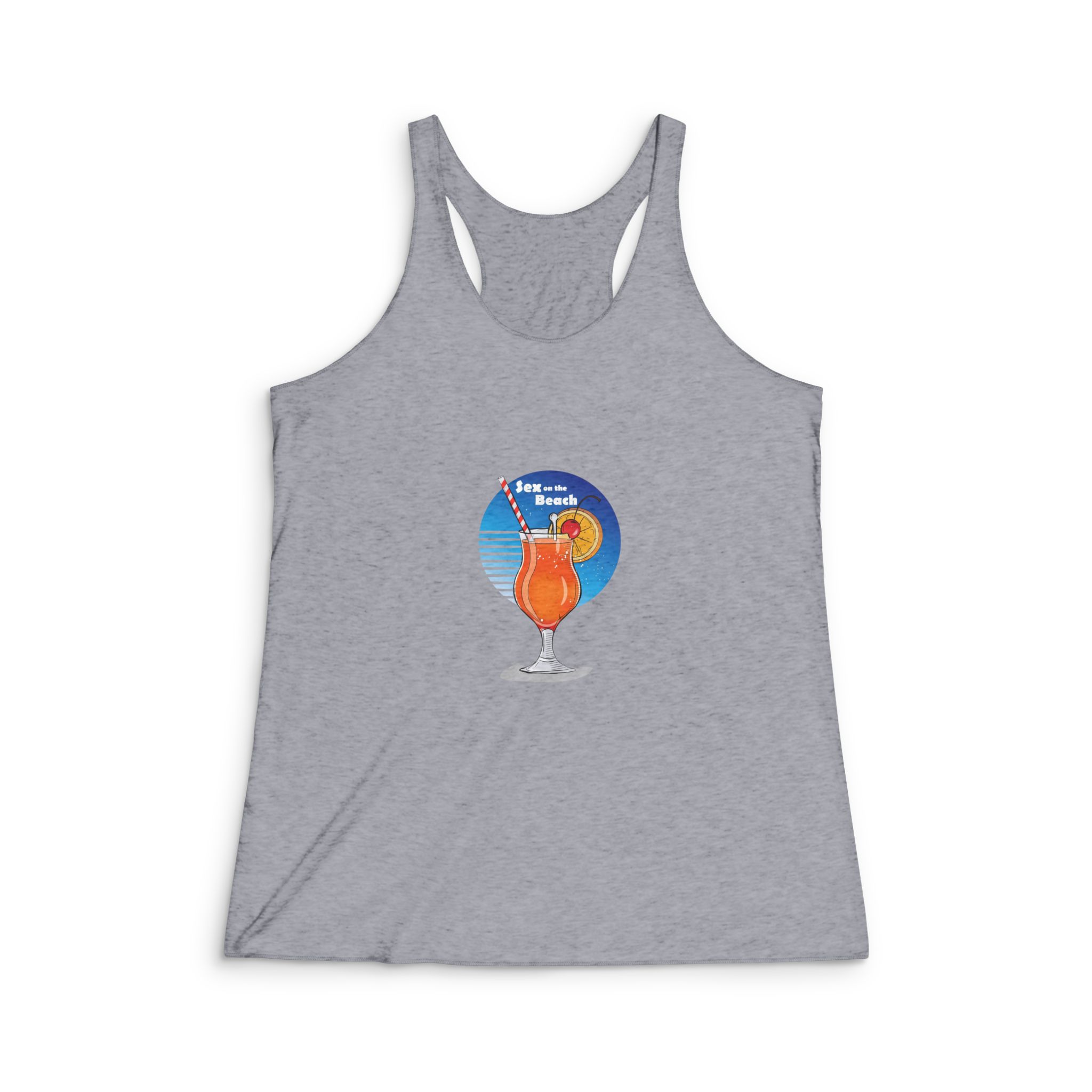 Hand Drawn Illustration Cocktail(3) Womens Tri Blend Racerback Tank - Image 4