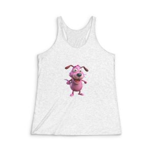 Courage Cowardly Dog Happy Mood Womens Tri Blend Racerback Tank