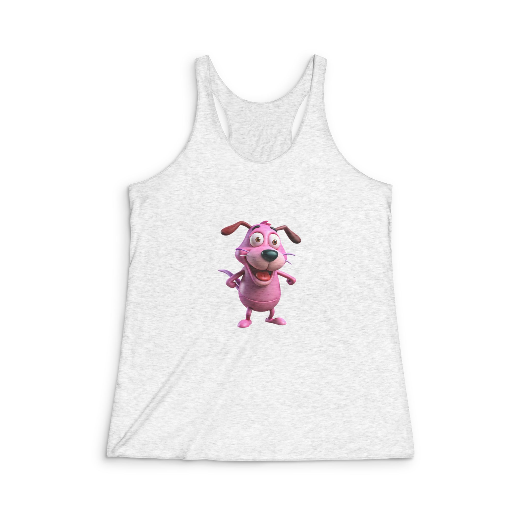 Courage Cowardly Dog Happy Mood Womens Tri Blend Racerback Tank