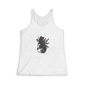 Haunted Wolf Was Stabbed Illustration Womens Tri Blend Racerback Tank